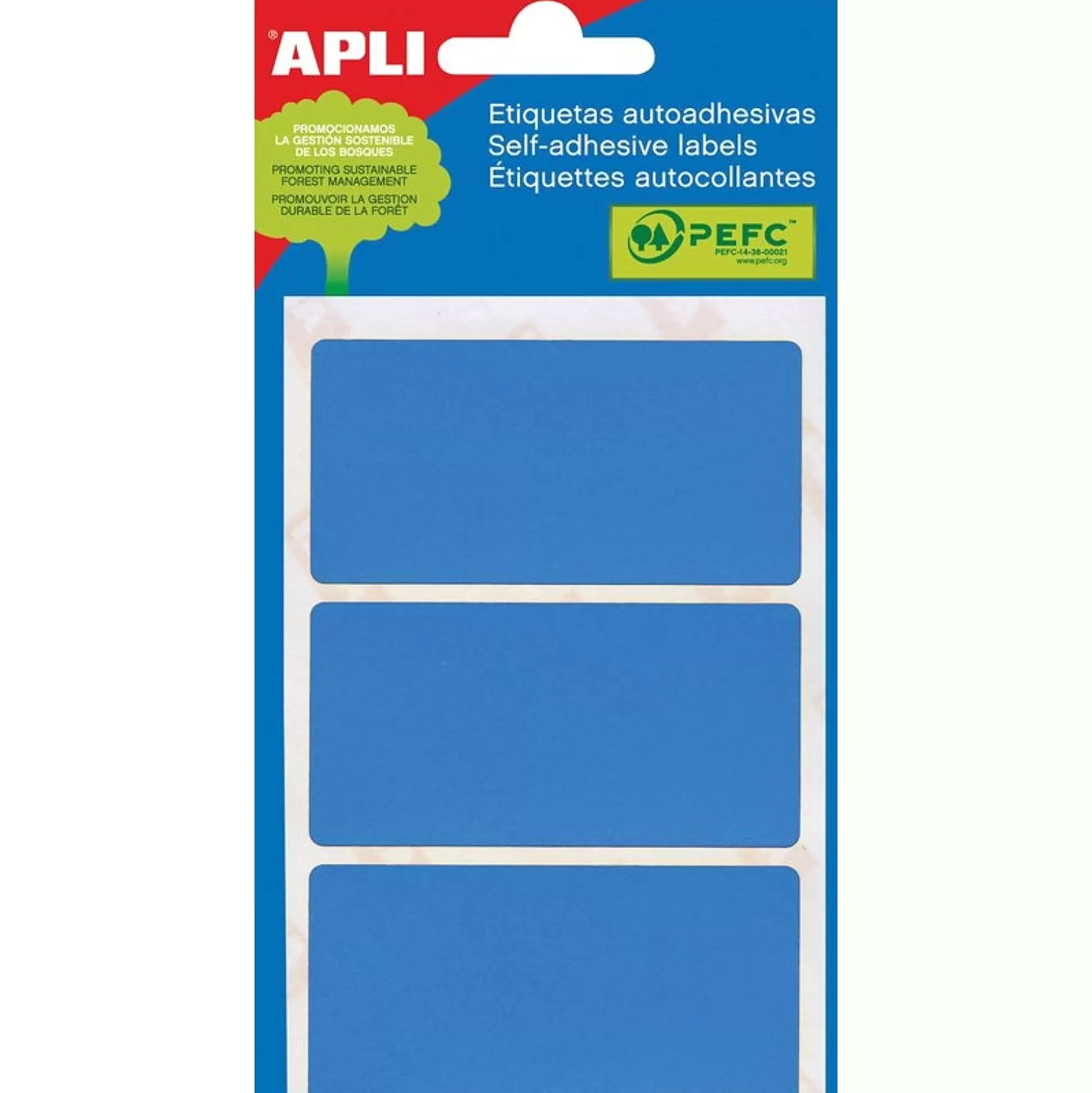 APLI Etiketten & Labels-Etiketten 34X67Mm Blauw 5 Vellen 15 Stuks