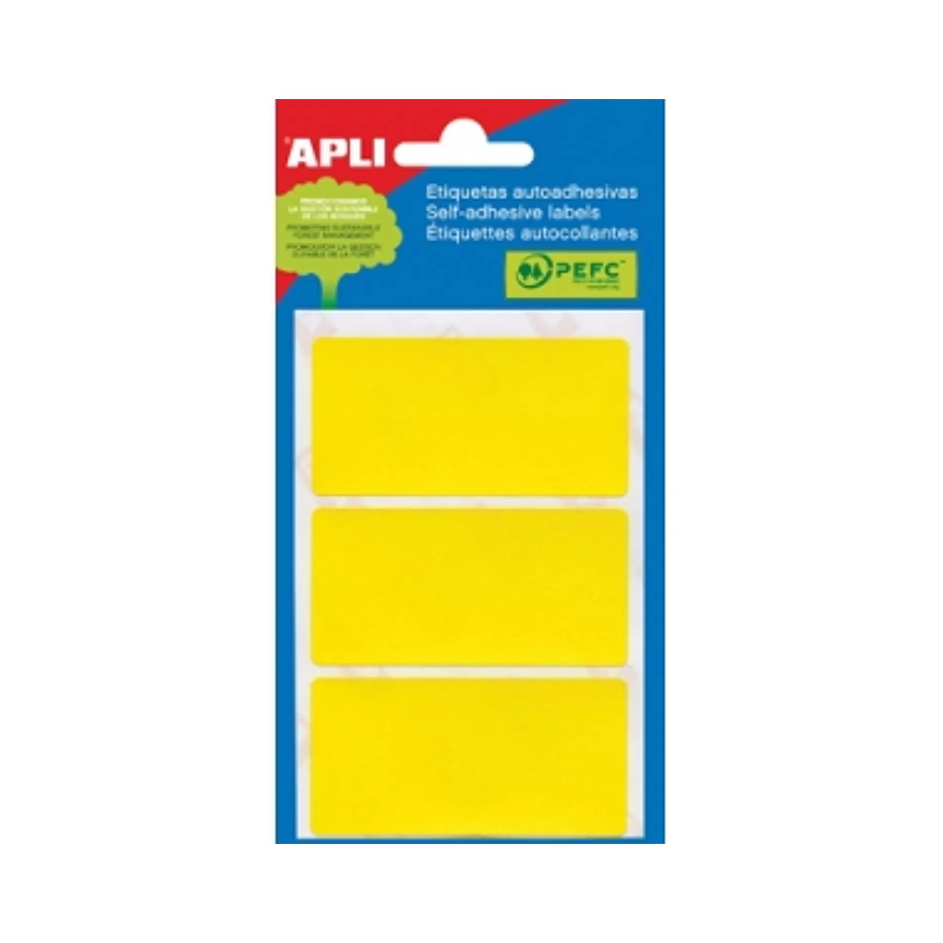 APLI Etiketten & Labels-Etiketten 34X67Mm Geel 5 Vellen 15 Stuks