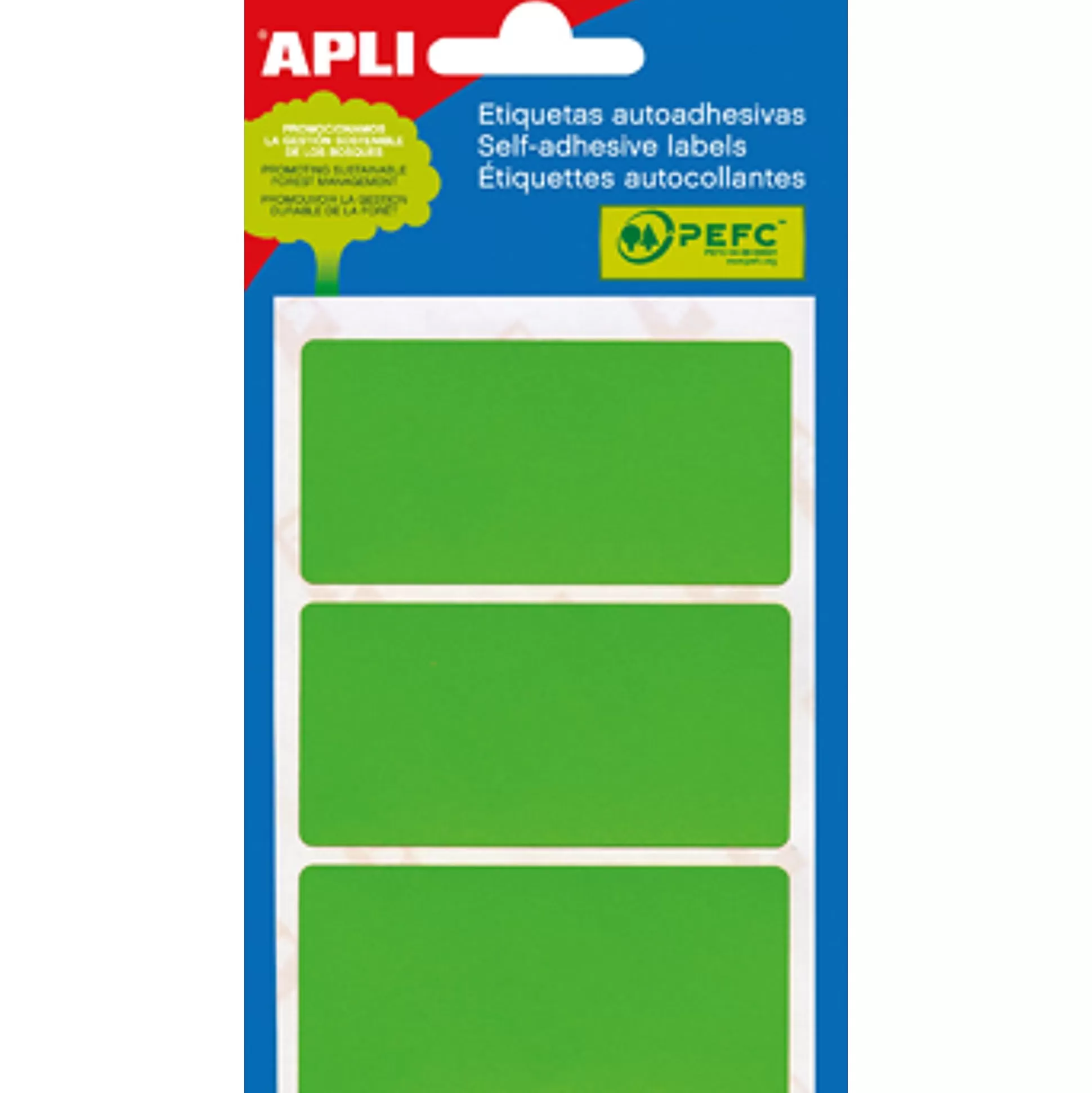 APLI Etiketten & Labels-Etiketten 34X67Mm Groen 5 Vellen 15 Stuks