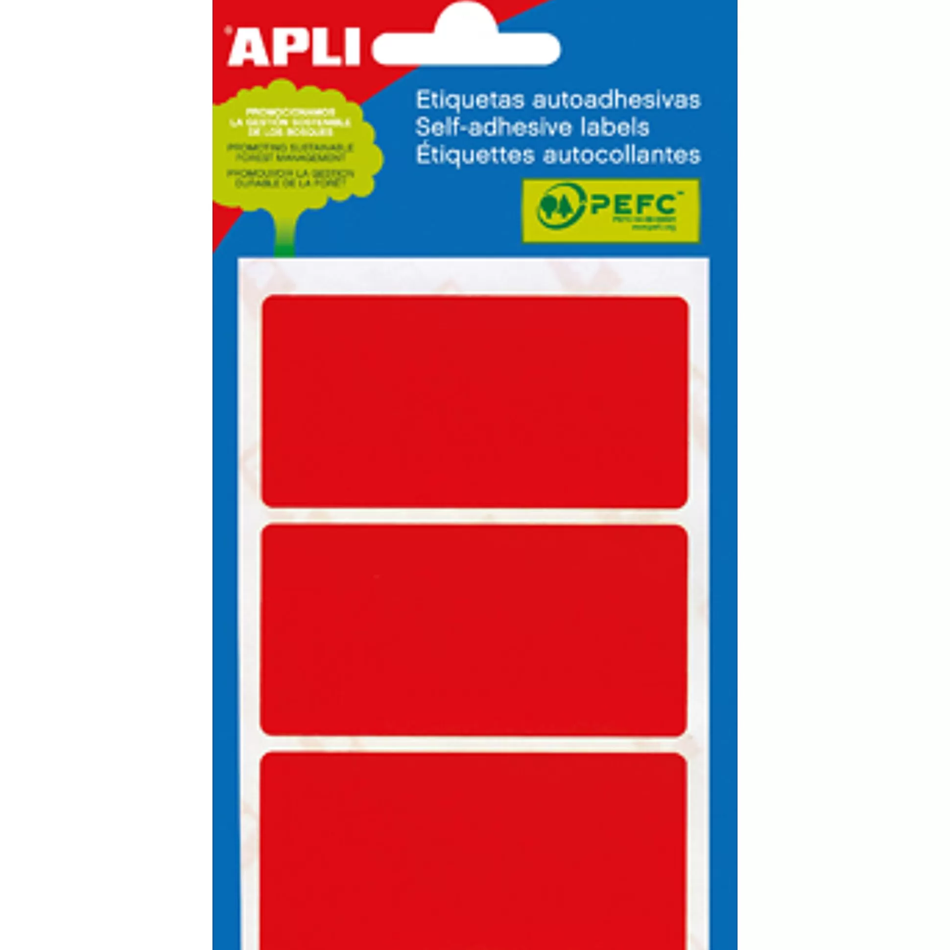 APLI Etiketten & Labels-Etiketten 34X67Mm Rood 5 Vellen 15 Stuks