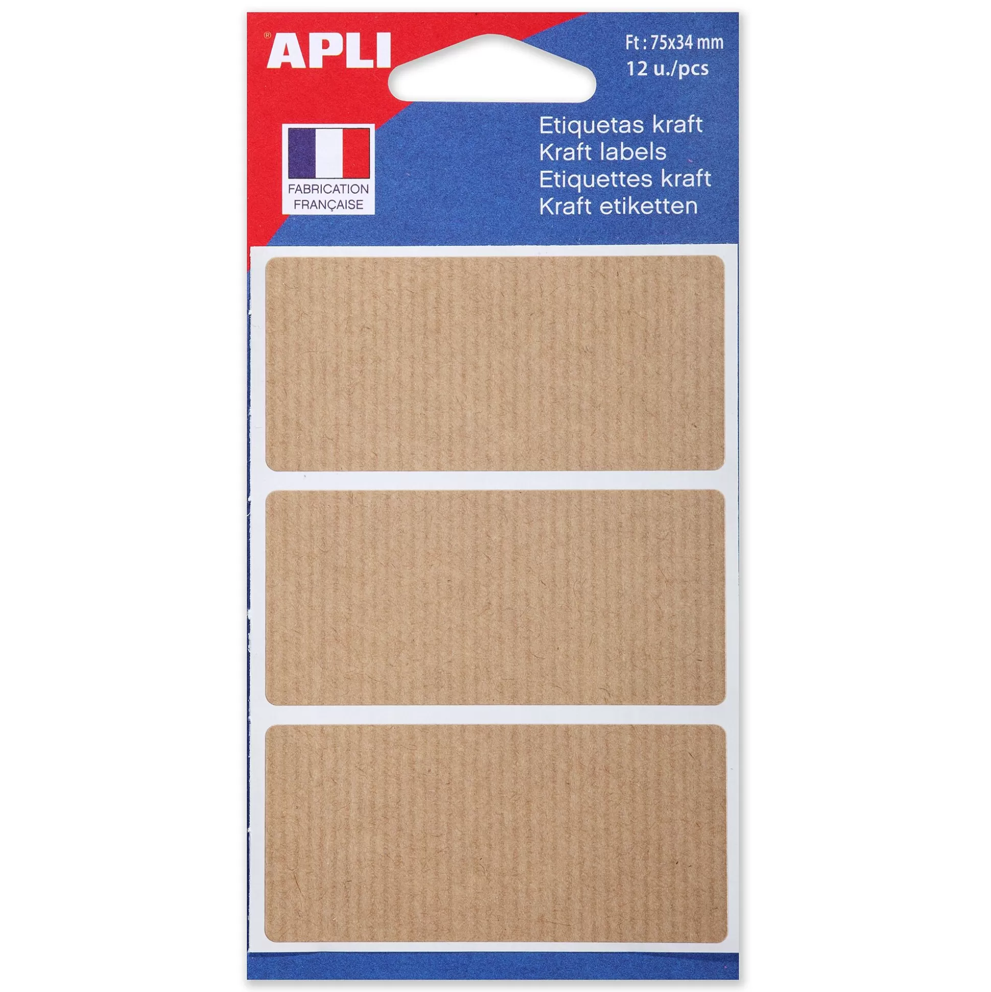 APLI Etiketten & Labels-Etiketten 34X75Mm Kraft 4 Vellen 12 Stuks