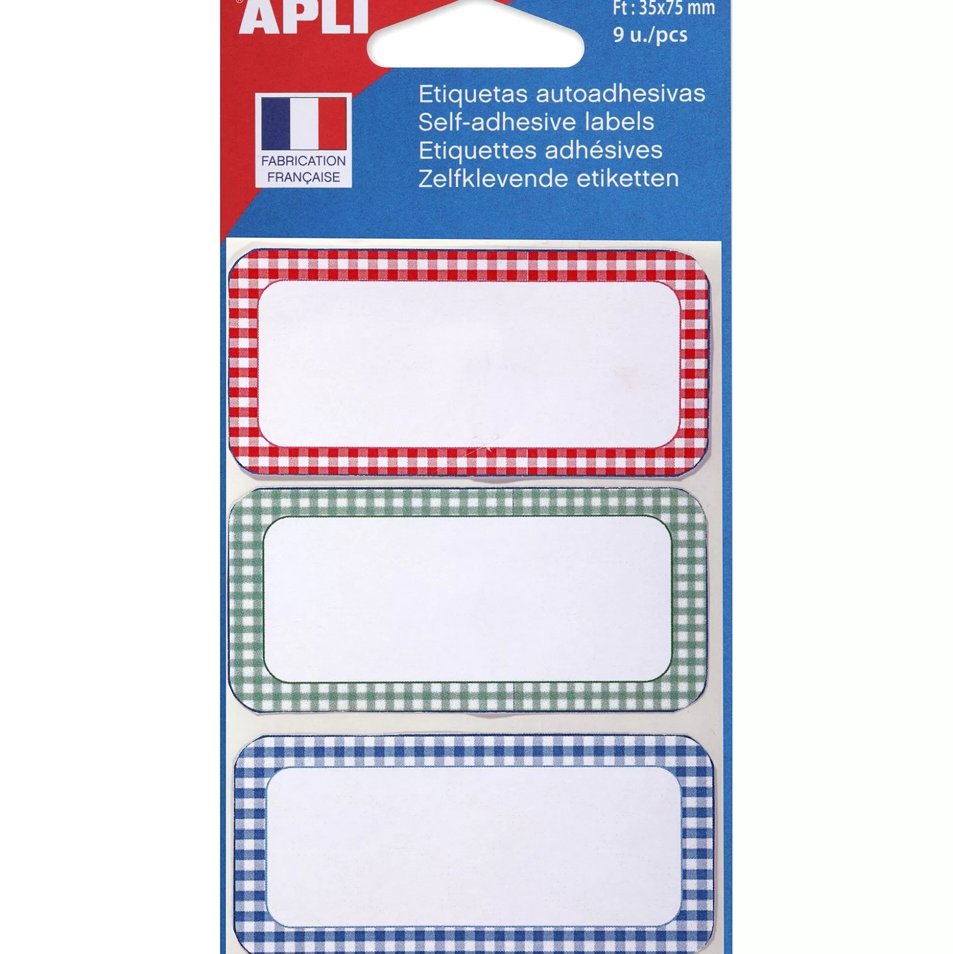 APLI Etiketten & Labels-Etiketten 34X75Mm Vichy Permanent 3 Vellen 9 Stuks