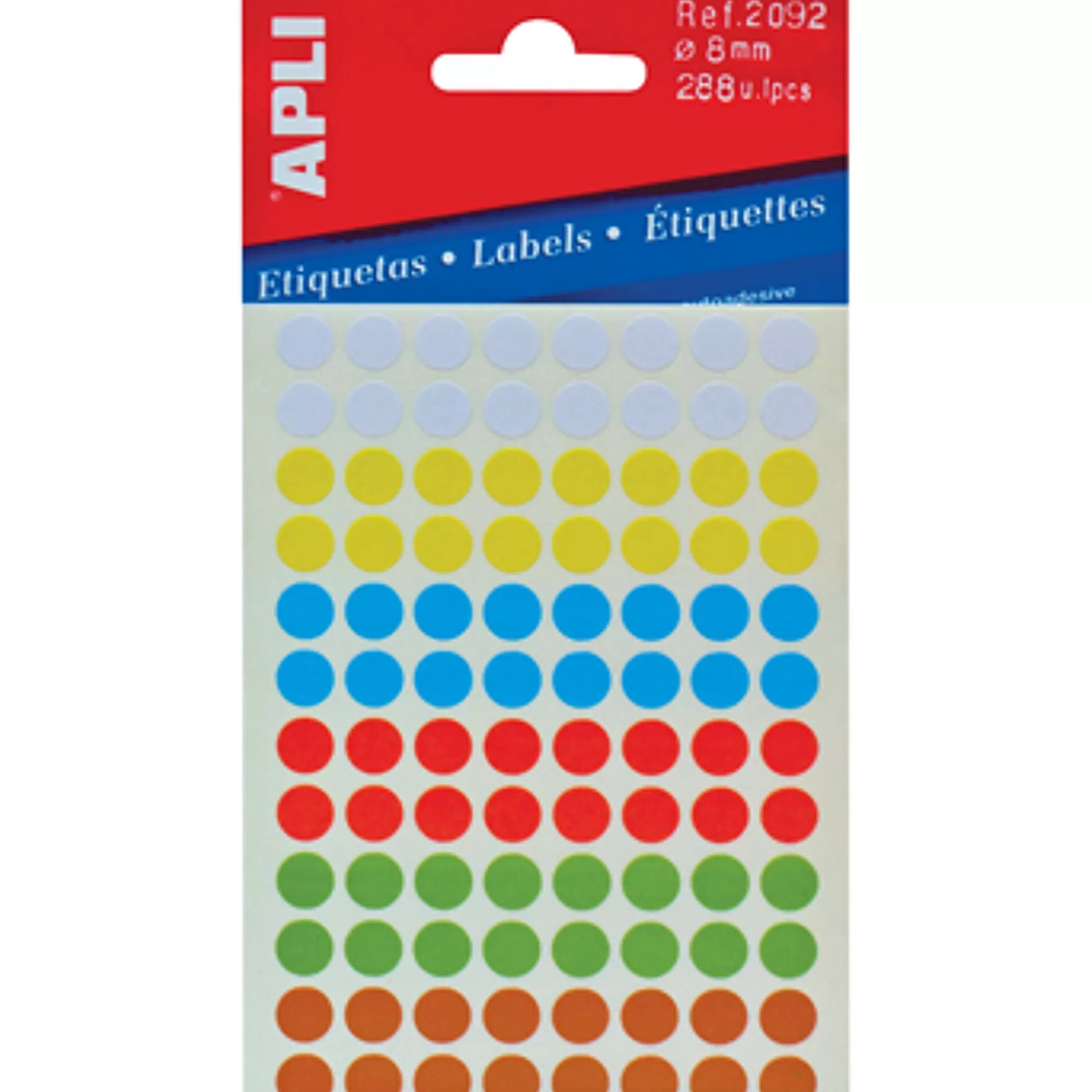 APLI Etiketten & Labels-Etiketten 8Mm 3 Vellen 288 Stuks