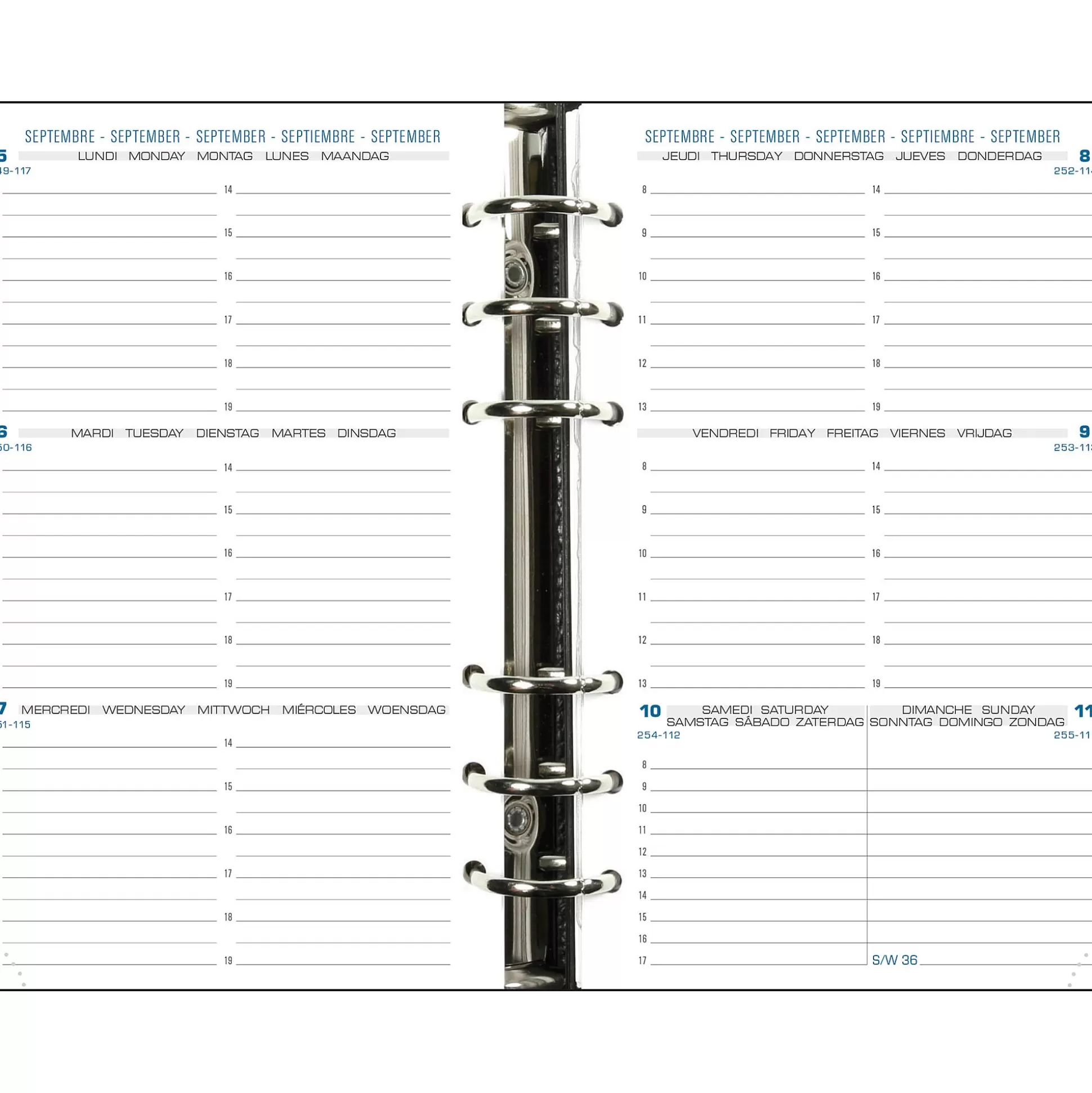EXACOMPTA Planners & Lijstjes-Exaclair Vulling Agenda 10,5X17,2Cm 1 Week Op 2 Pagina's Horizontaal Exa 17