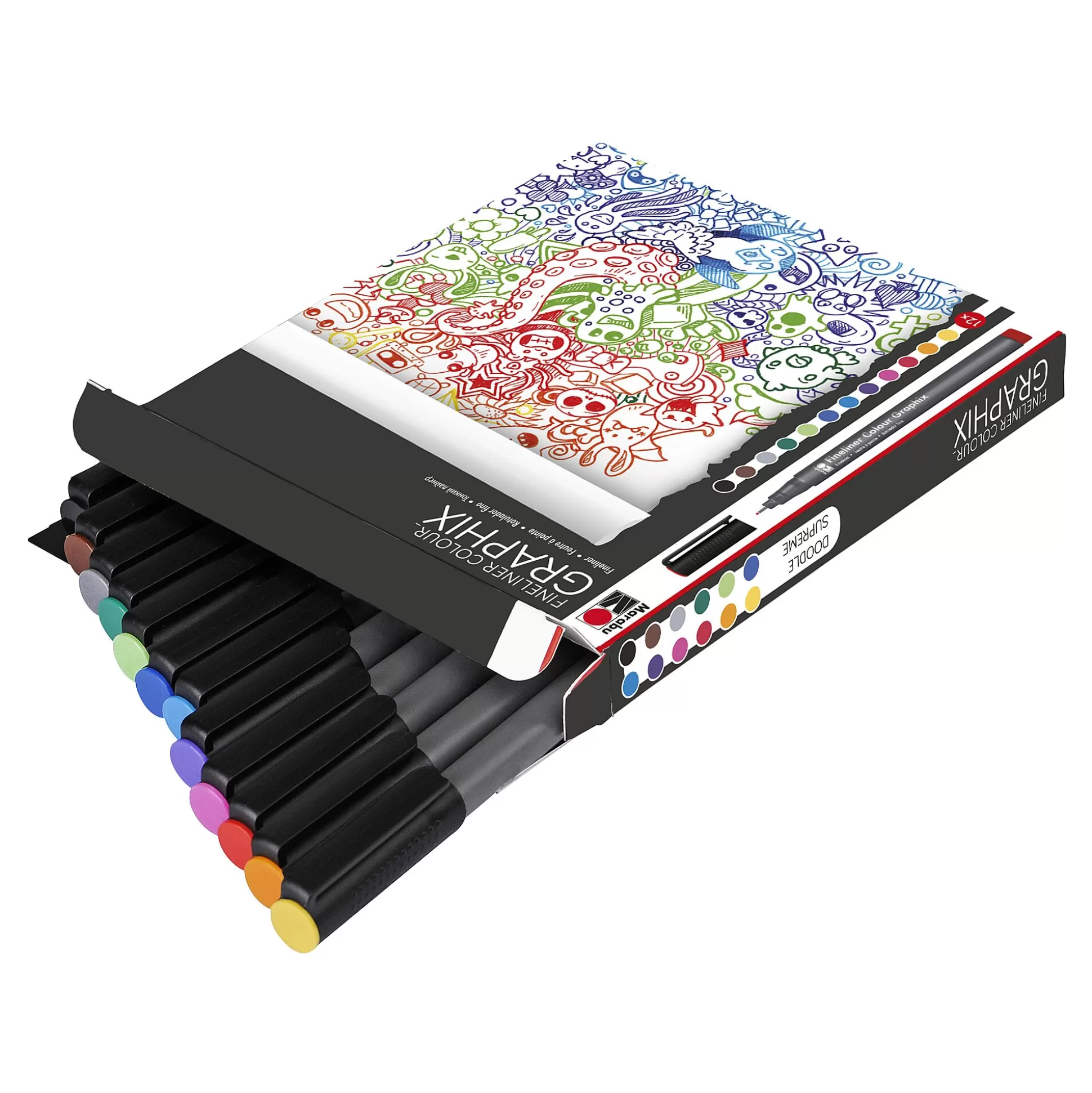 MARABU Stiften-Fineliner Colour Doodle Supr Me 12 Stuks