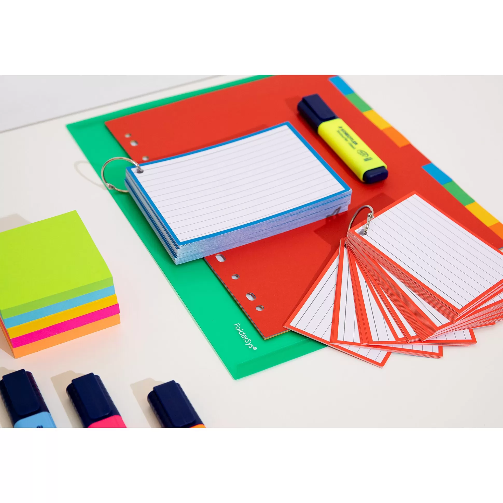 * Klasseren-Flashcards A6 Blauw 50 Stuks Inclusief 1 Clipring