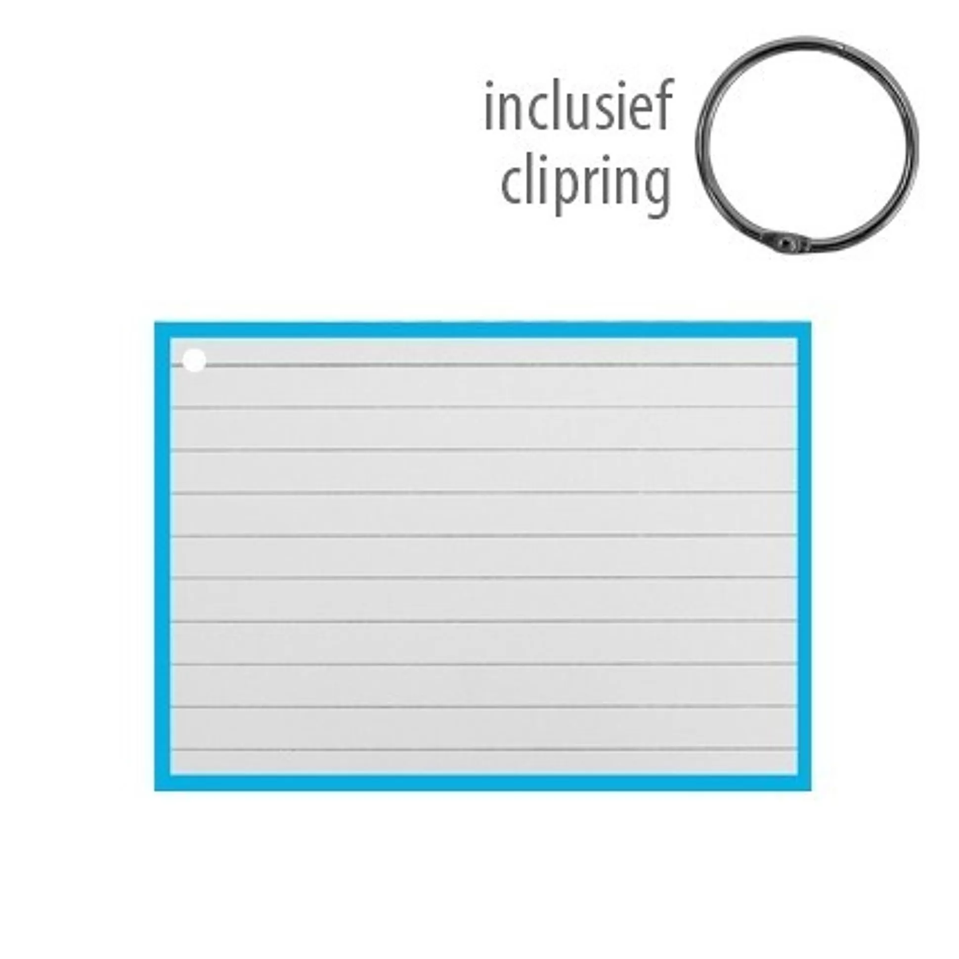 * Klasseren-Flashcards A7 Blauw 50 Stuks Inclusief 1 Clipring