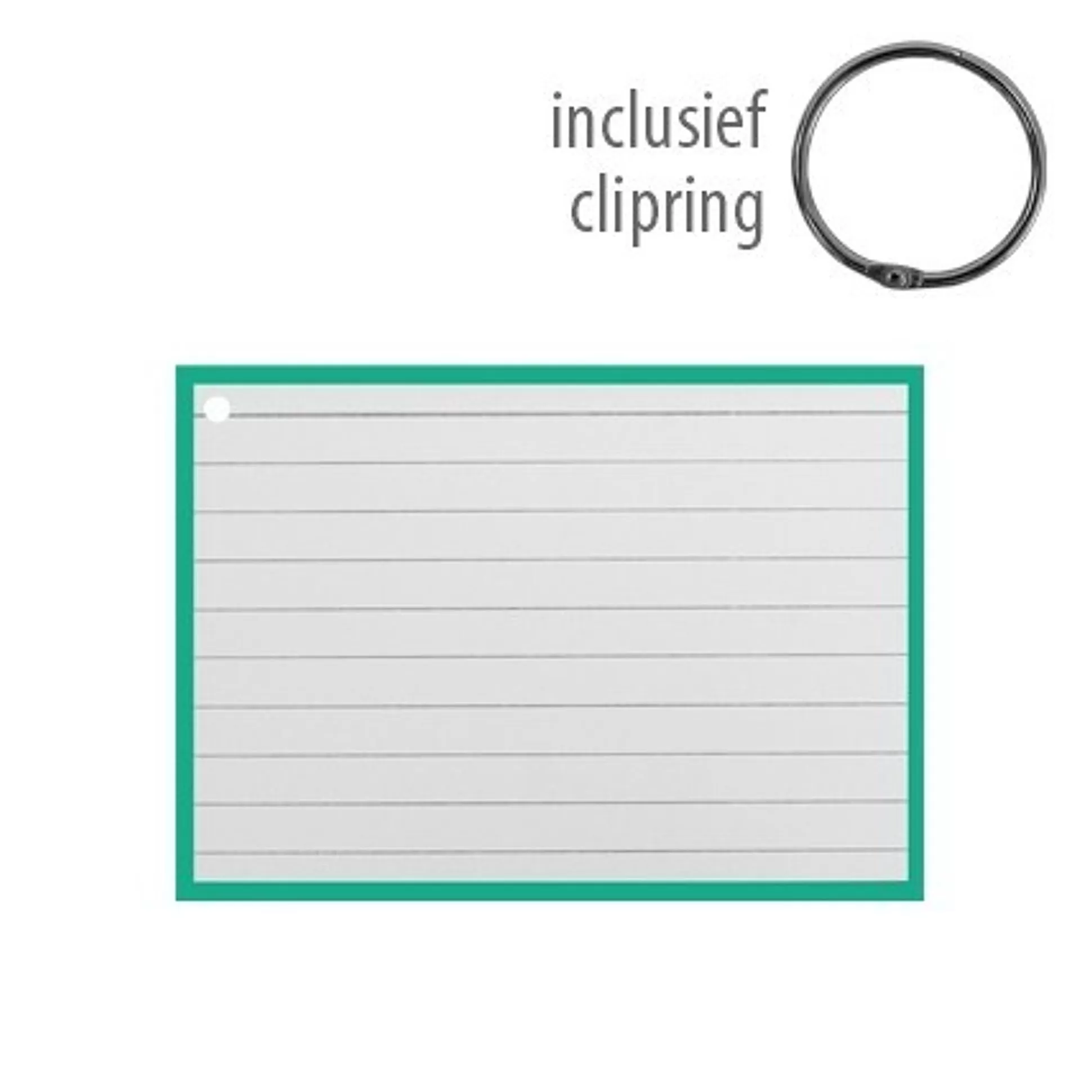 * Klasseren-Flashcards A7 Groen 50 Stuks Inclusief 1 Clipring