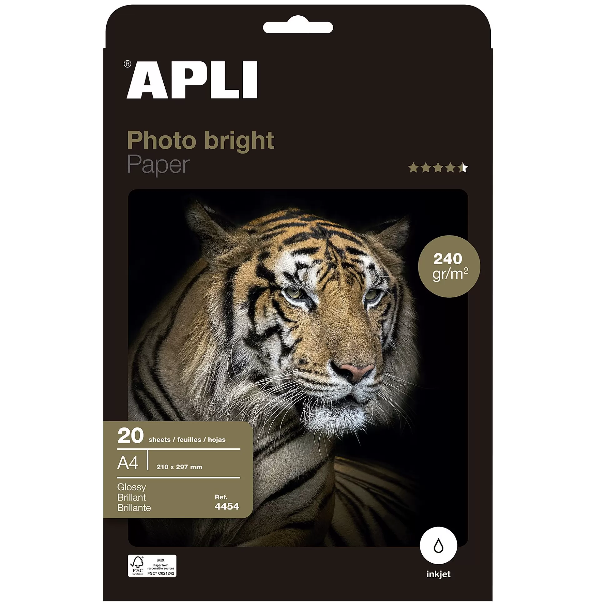 APLI Printpapier-Fotopapier 240G/M I Glossy 20 Vellen