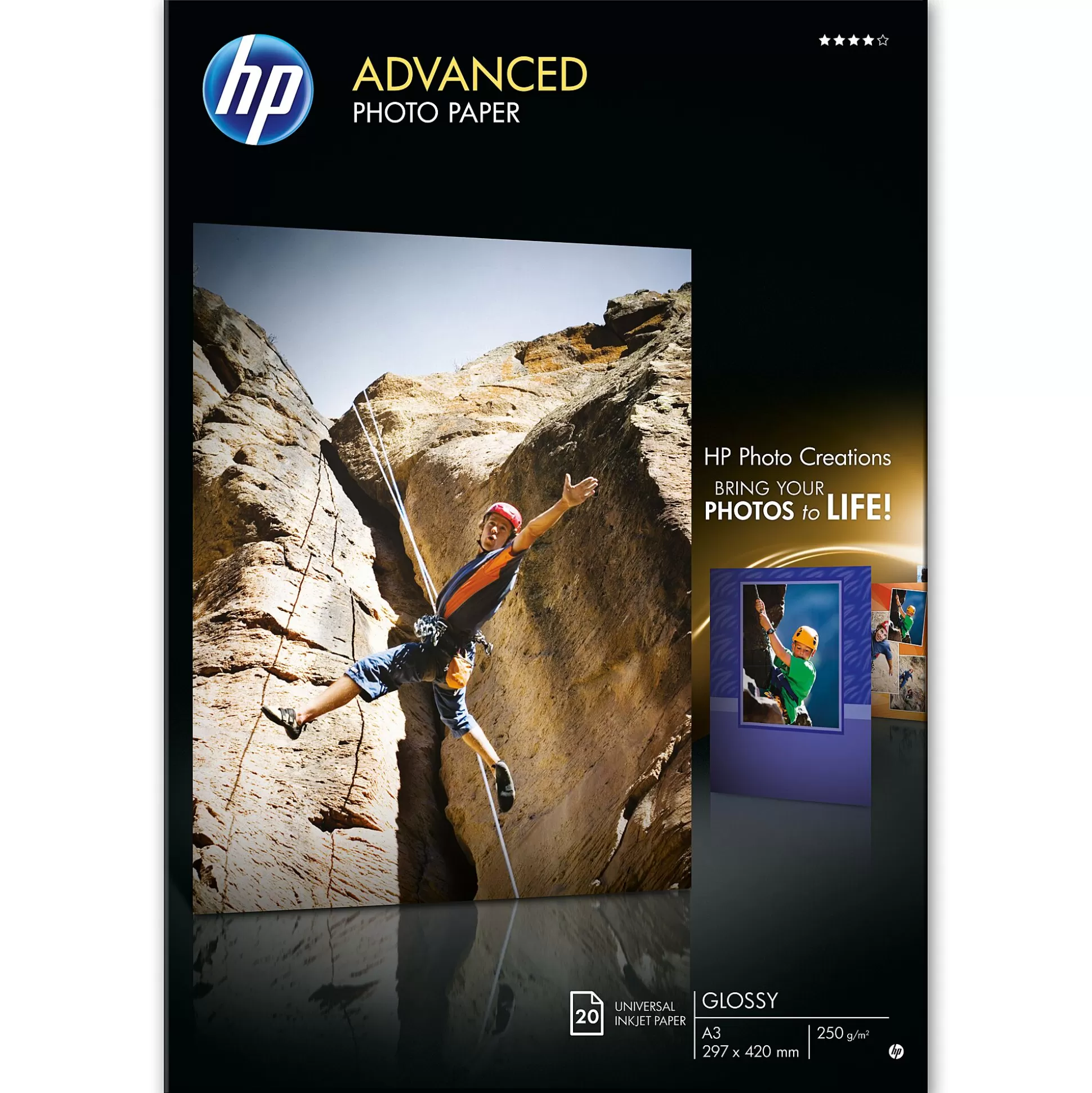 HP Printpapier-Fotopapier 250G Glossy A3 20 Vellen