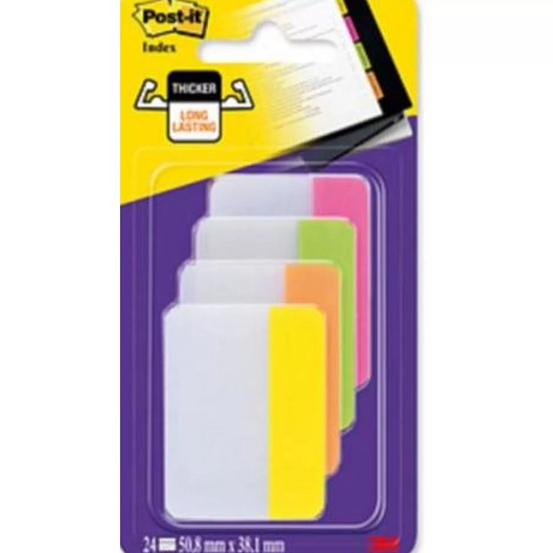 POST-IT Klasseren-Index Strong 38X51Mm Roze/Groen/Oranje/Geel 6 Tabs/Kleur.