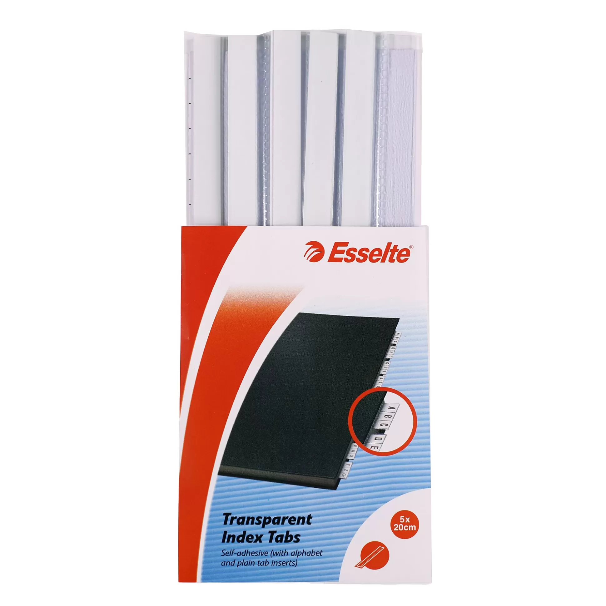 ESSELTE Klasseren-Index Tabs Transparant Zelfklevend Pvc 5X20Cm 5 Stuks