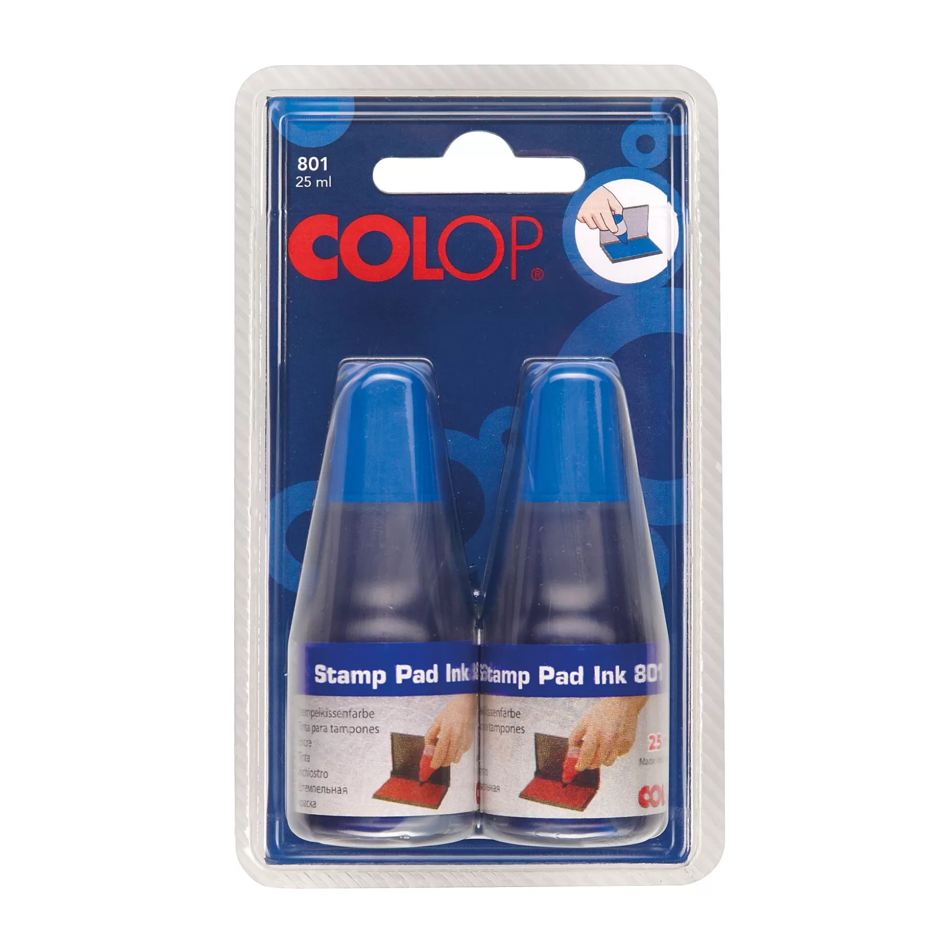 COLOP Labelen & Stempelen-Kantoorinkt Blauw 25Ml 2 Stuks