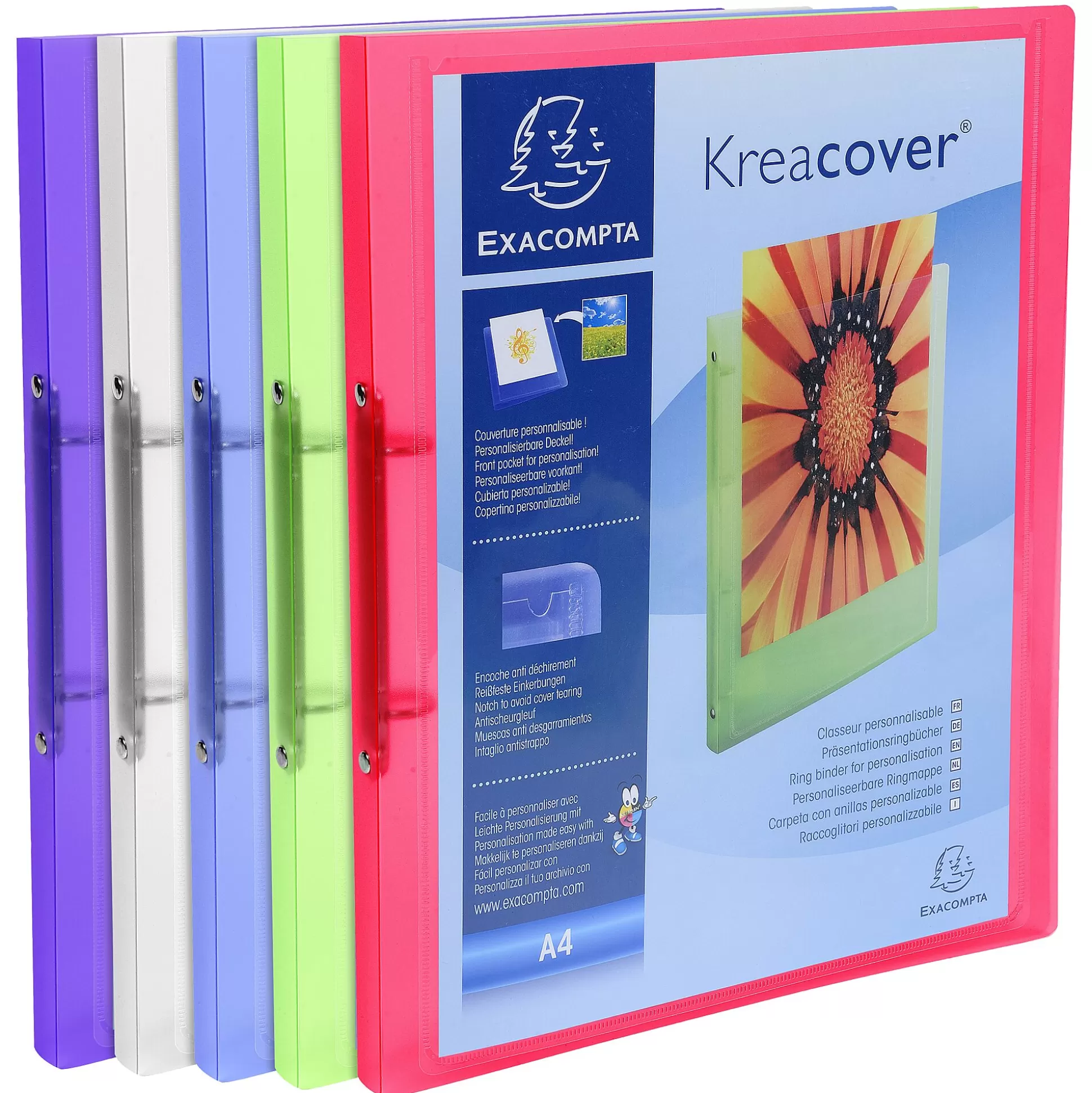 EXACOMPTA Mappen & Hoezen-Kreacover Ringmap Pp A4 Rug 2Cm 2 Ringen 1 Stuk