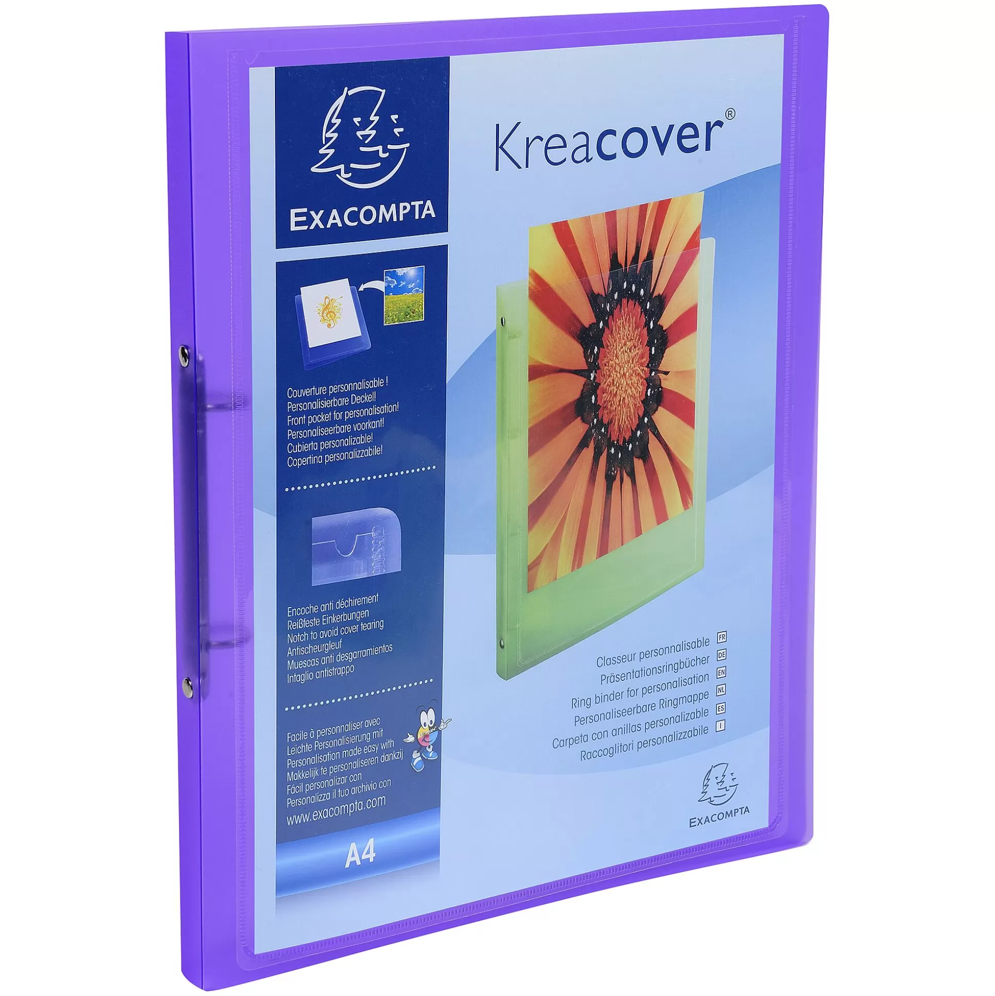 EXACOMPTA Mappen & Hoezen-Kreacover Ringmap Pp A4 Rug 2Cm 2 Ringen 1 Stuk