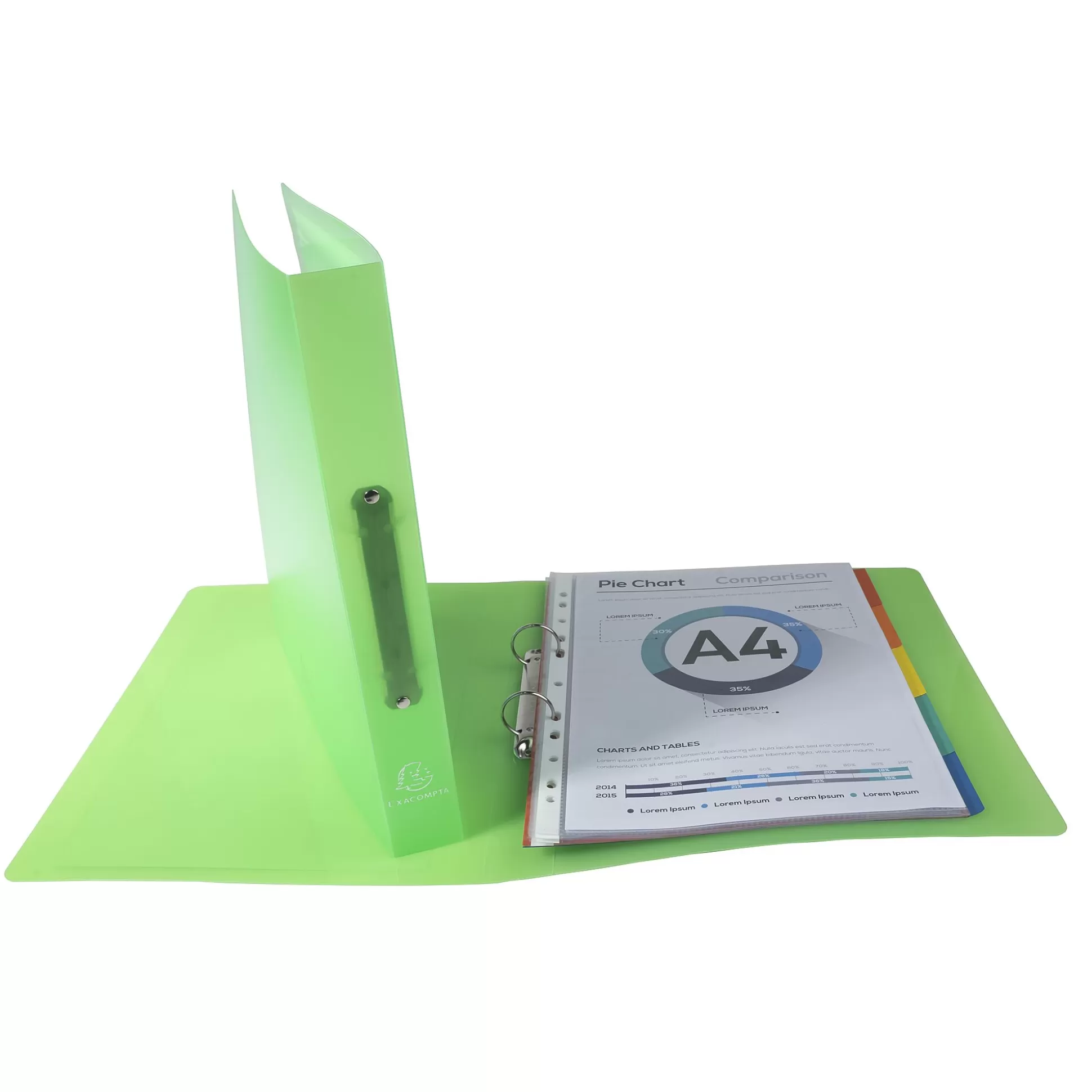 EXACOMPTA Mappen & Hoezen-Kreacover Ringmap Pp A4 Rug 4Cm 2 Ringen 1 Van 4 Kleuren