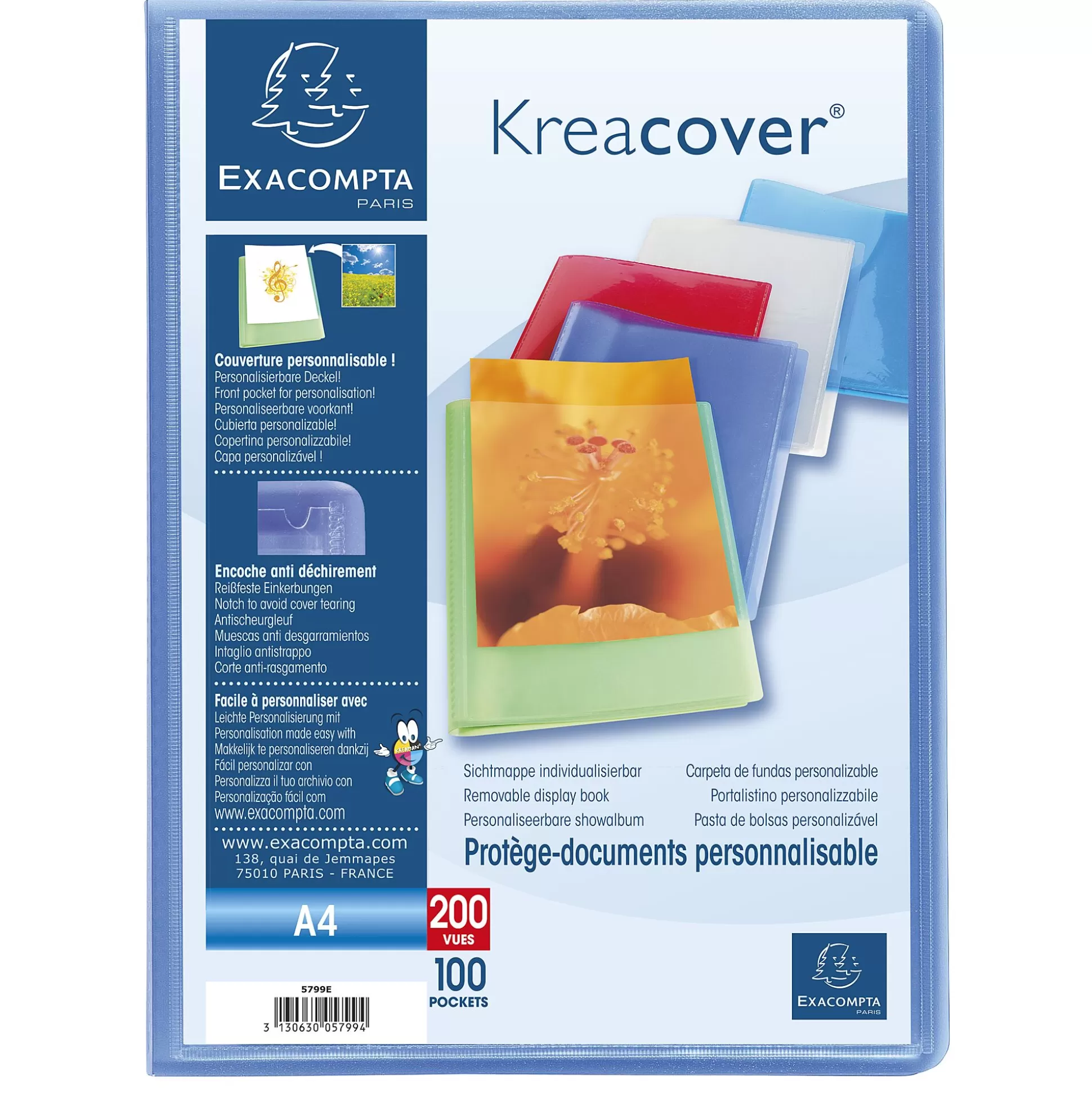EXACOMPTA Klasseren-Kreacover Showalbum Pp A4 100 Tassen 200 Zichten 1 Van 5 Kleuren