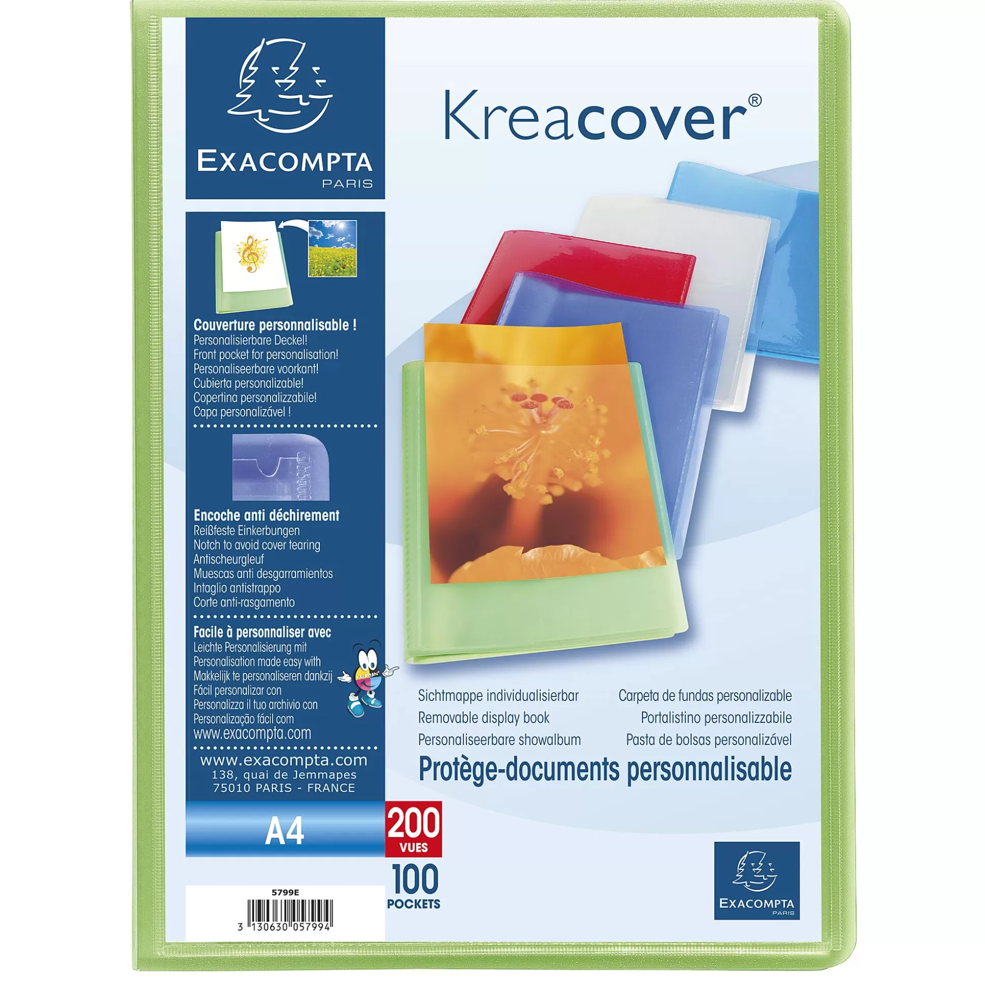 EXACOMPTA Klasseren-Kreacover Showalbum Pp A4 100 Tassen 200 Zichten 1 Van 5 Kleuren