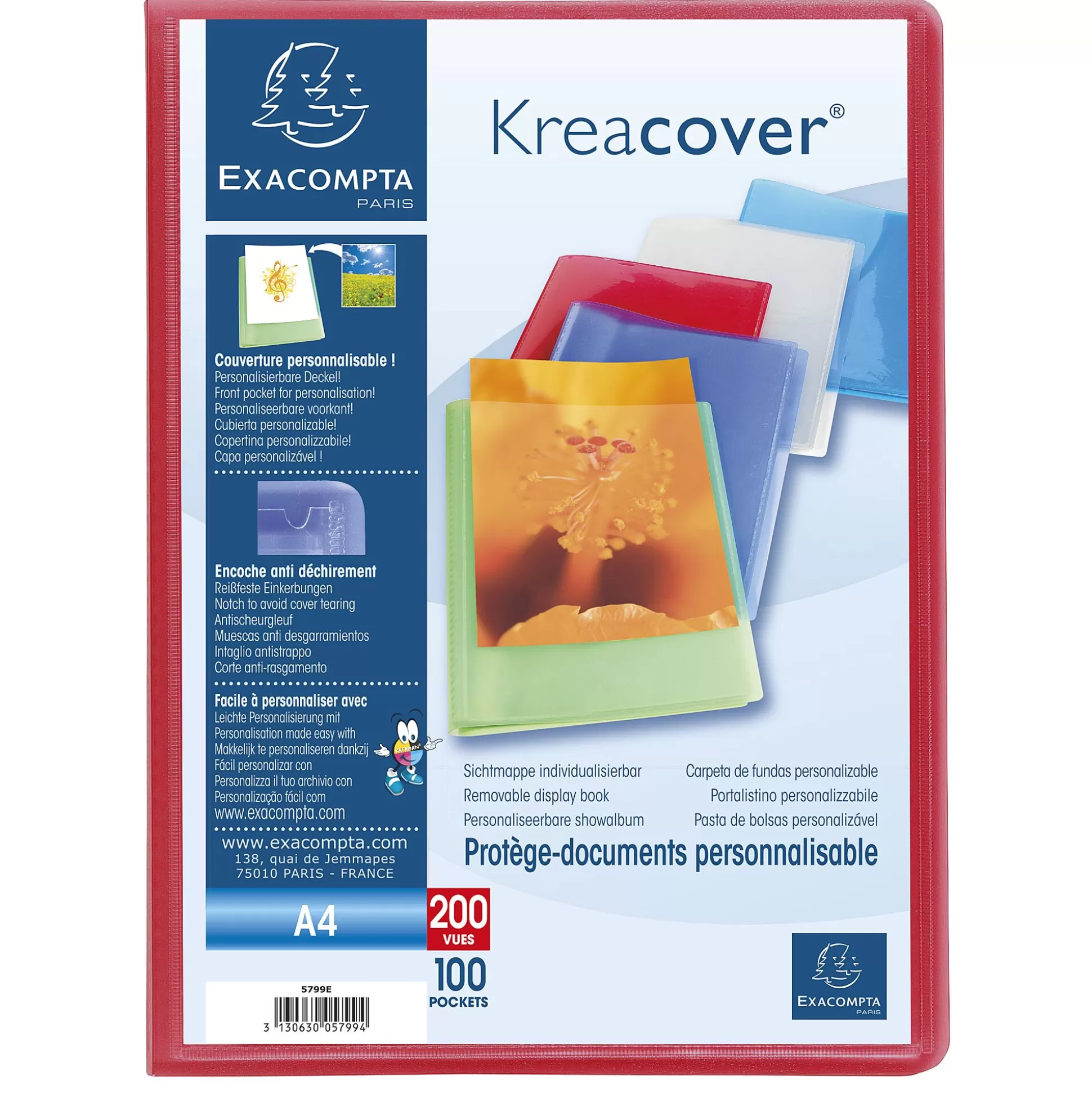 EXACOMPTA Klasseren-Kreacover Showalbum Pp A4 100 Tassen 200 Zichten 1 Van 5 Kleuren