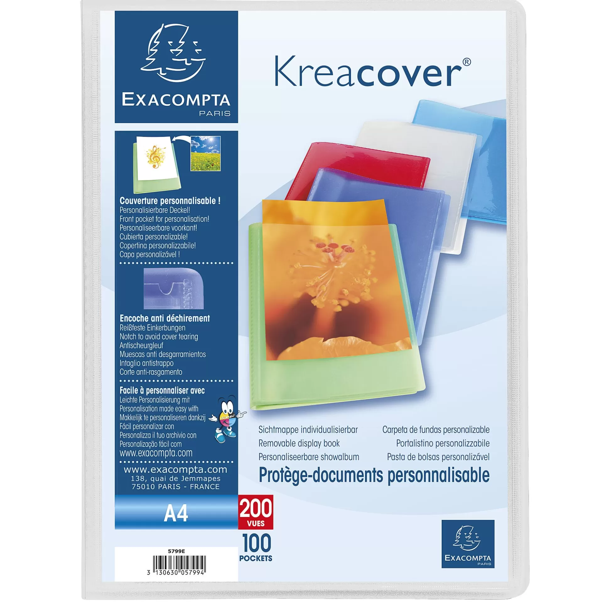 EXACOMPTA Klasseren-Kreacover Showalbum Pp A4 100 Tassen 200 Zichten 1 Van 5 Kleuren