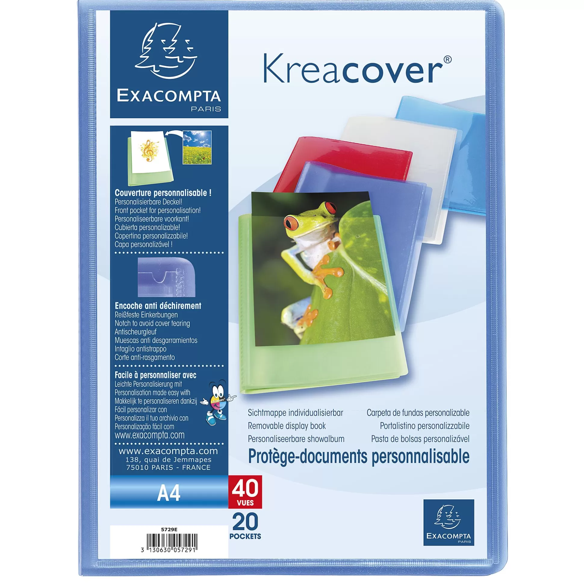 EXACOMPTA Klasseren-Kreacover Showalbum Pp A4 20 Tassen 40 Zichten 1 Van 5 Kleuren