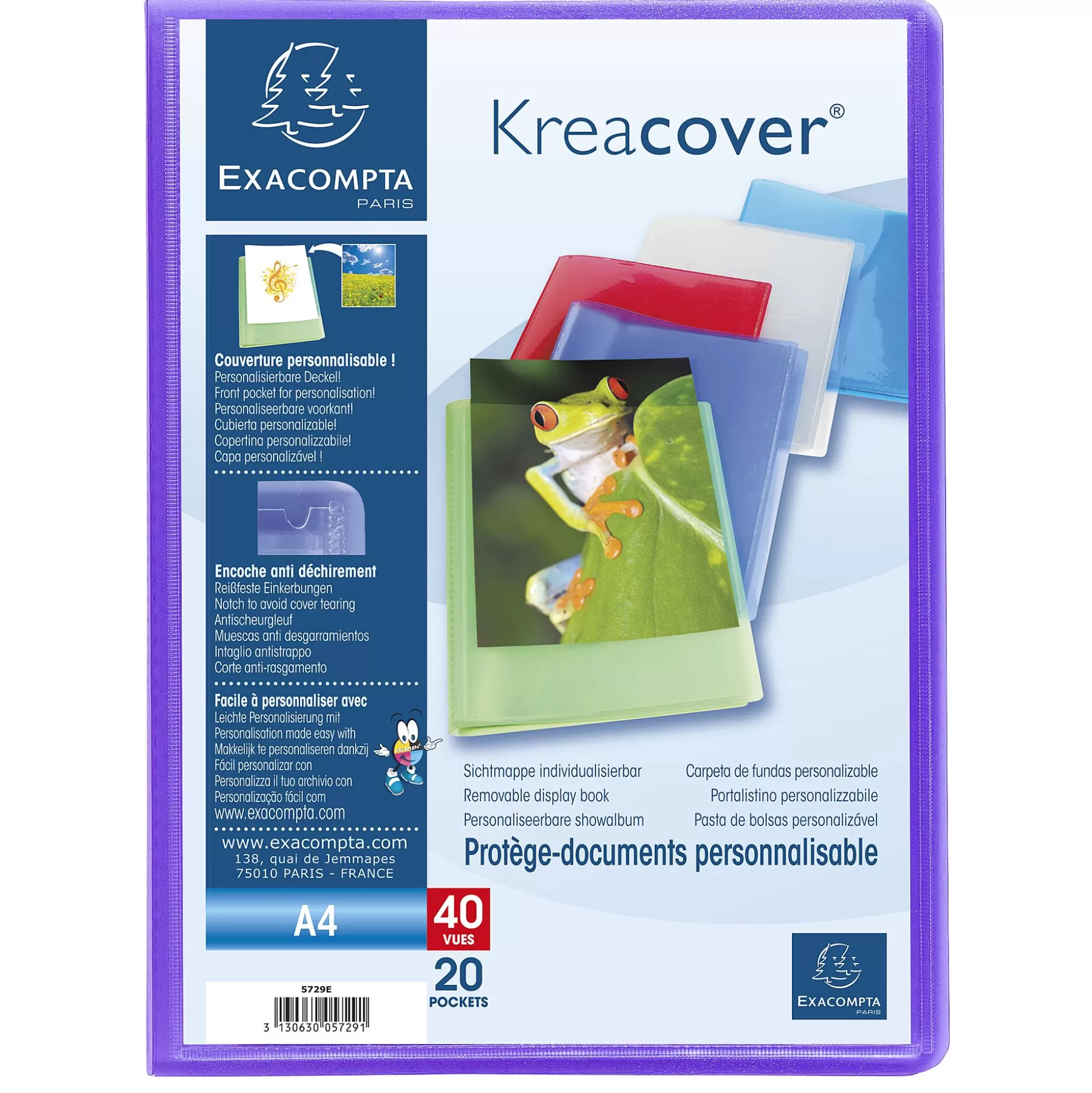 EXACOMPTA Klasseren-Kreacover Showalbum Pp A4 20 Tassen 40 Zichten 1 Van 5 Kleuren