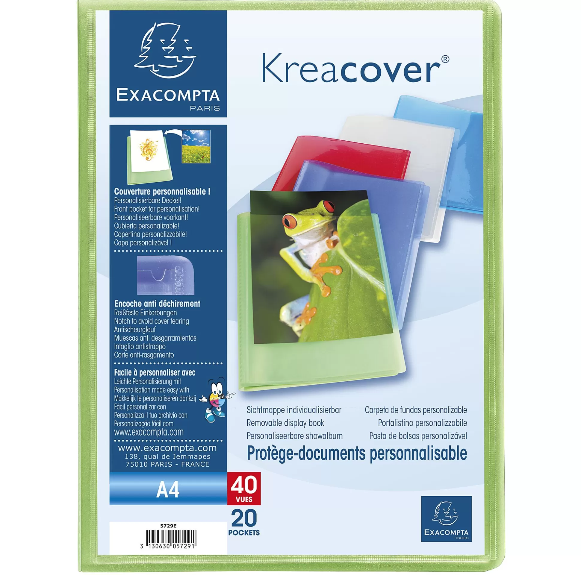 EXACOMPTA Klasseren-Kreacover Showalbum Pp A4 20 Tassen 40 Zichten 1 Van 5 Kleuren