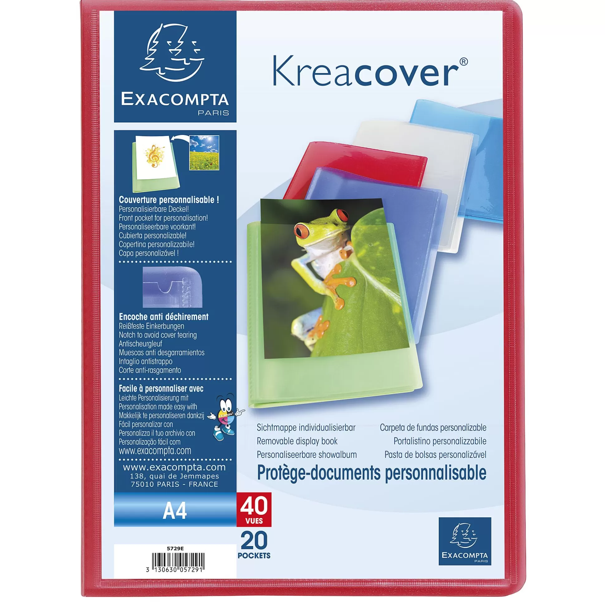 EXACOMPTA Klasseren-Kreacover Showalbum Pp A4 20 Tassen 40 Zichten 1 Van 5 Kleuren