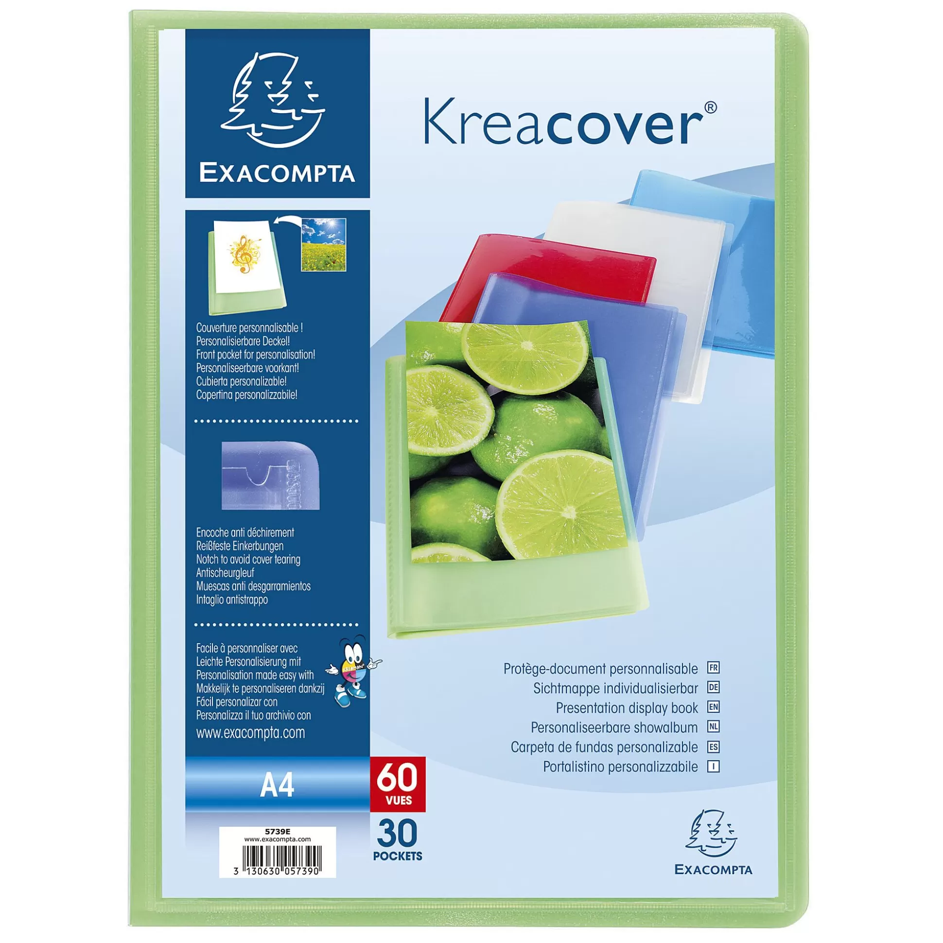 EXACOMPTA Klasseren-Kreacover Showalbum Pp A4 30 Tassen 60 Zichten 1 Van 5 Kleuren