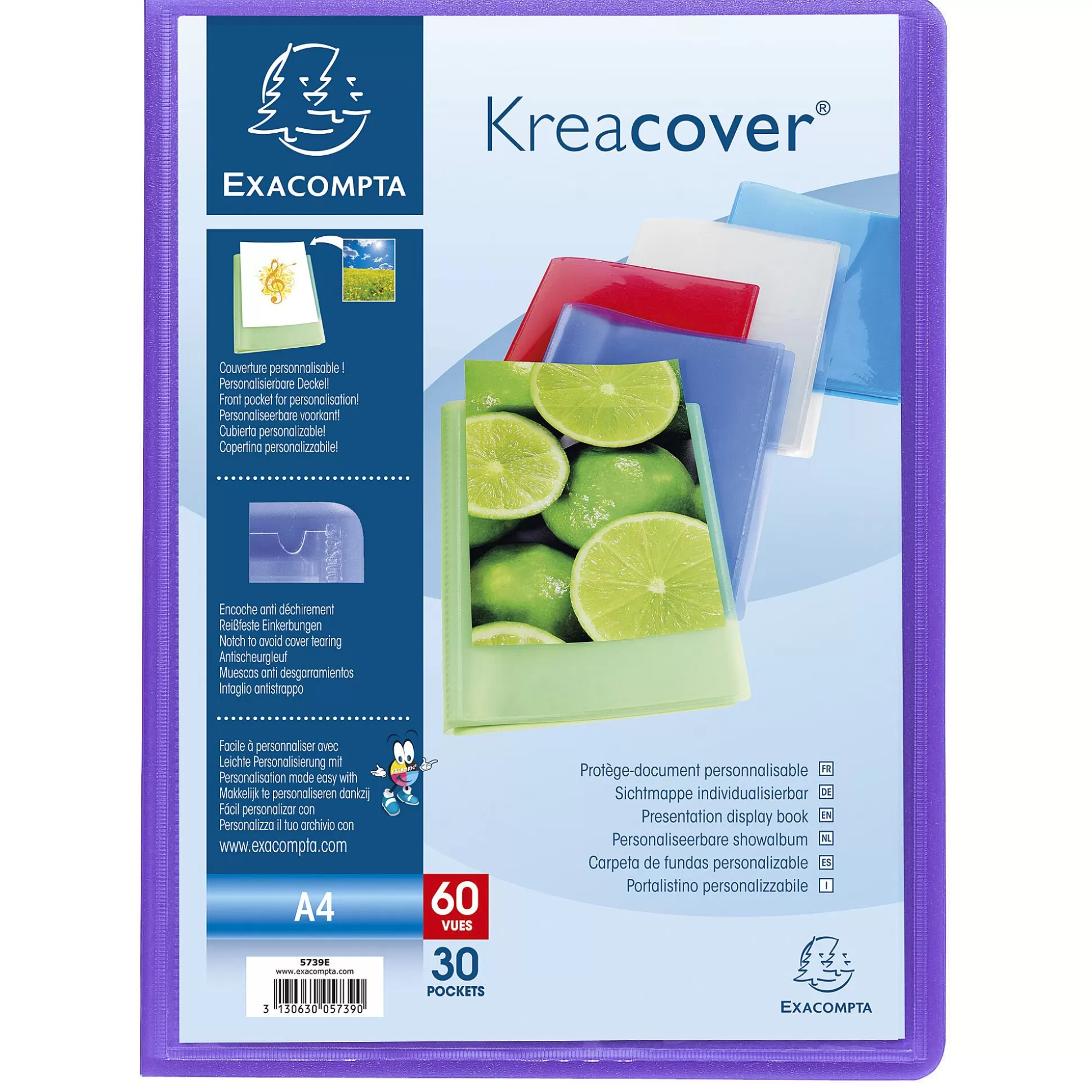 EXACOMPTA Klasseren-Kreacover Showalbum Pp A4 30 Tassen 60 Zichten 1 Van 5 Kleuren