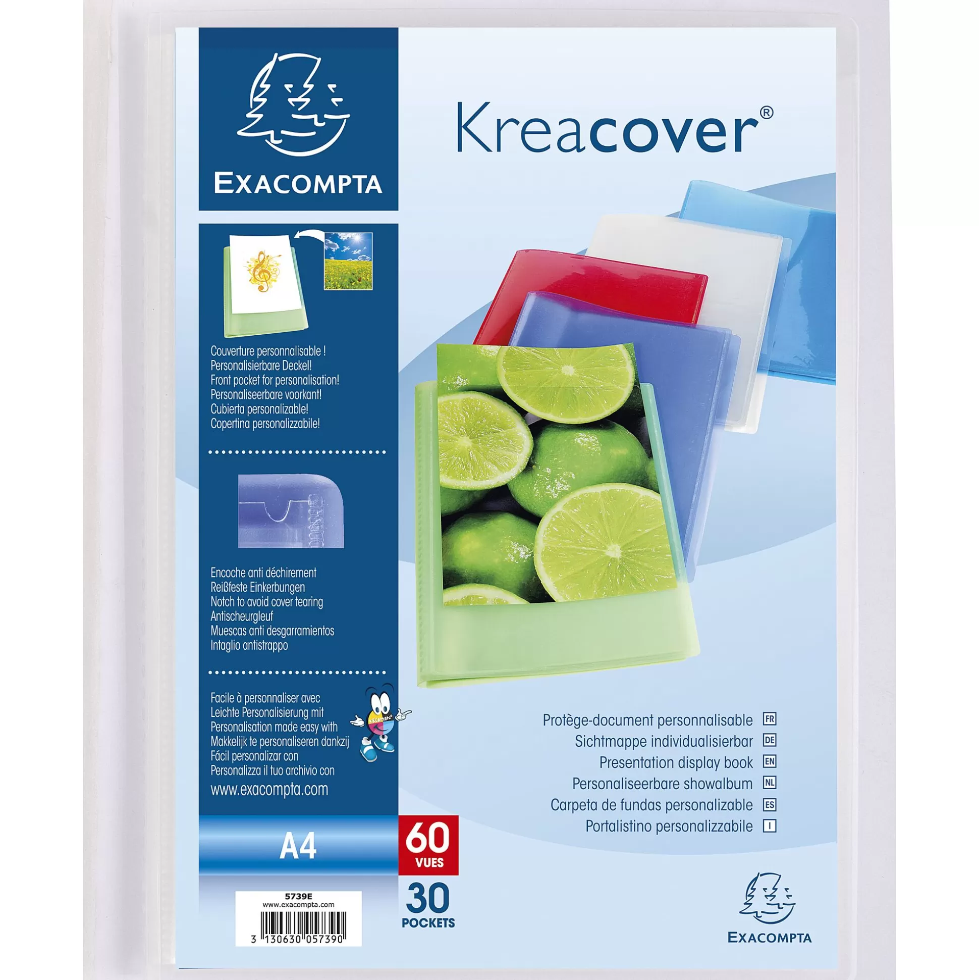 EXACOMPTA Klasseren-Kreacover Showalbum Pp A4 30 Tassen 60 Zichten 1 Van 5 Kleuren