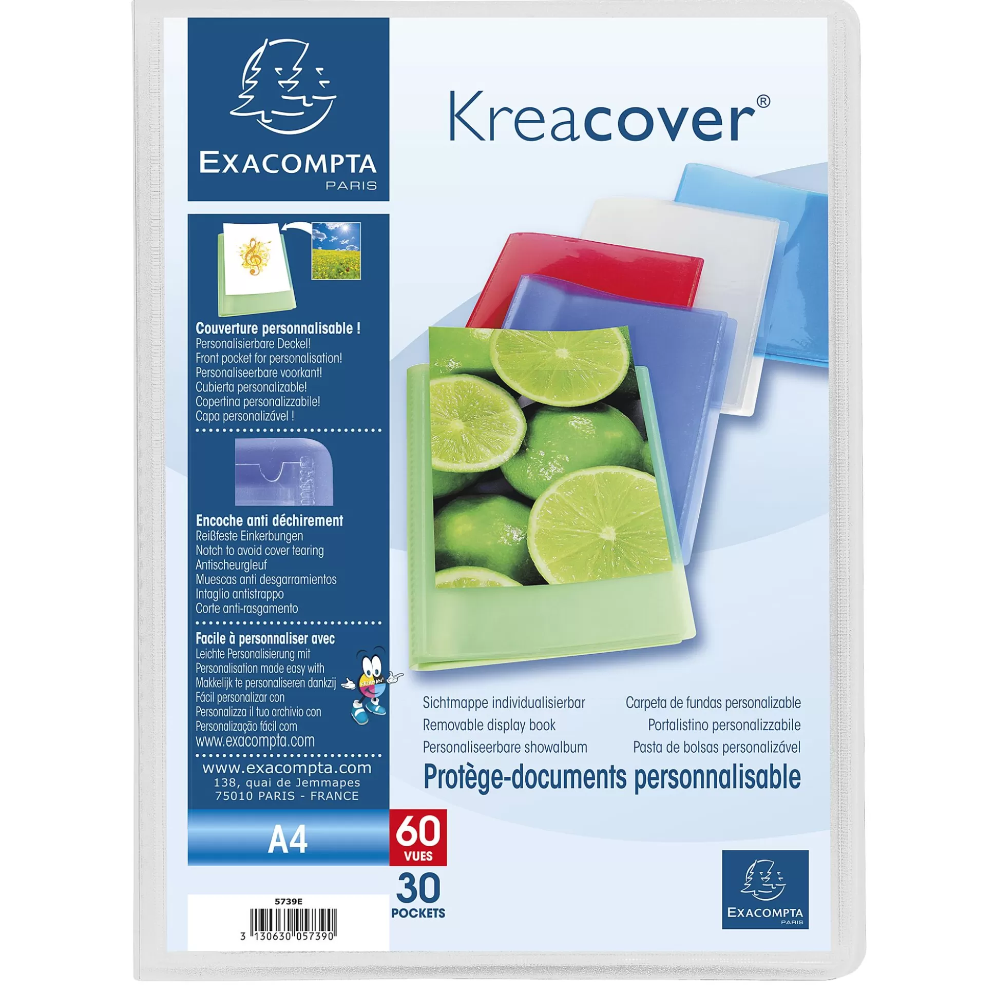 EXACOMPTA Klasseren-Kreacover Showalbum Pp A4 30 Tassen 60 Zichten 1 Van 5 Kleuren