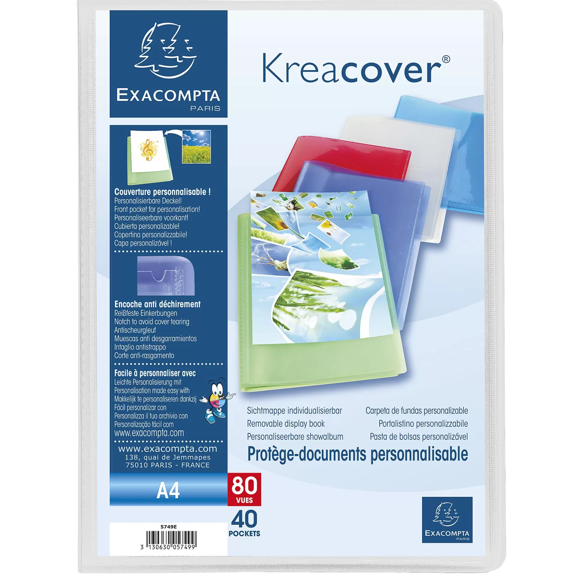 EXACOMPTA Klasseren-Kreacover Showalbum Pp A4 40 Tassen 80 Zichten 1 Van 5 Kleuren