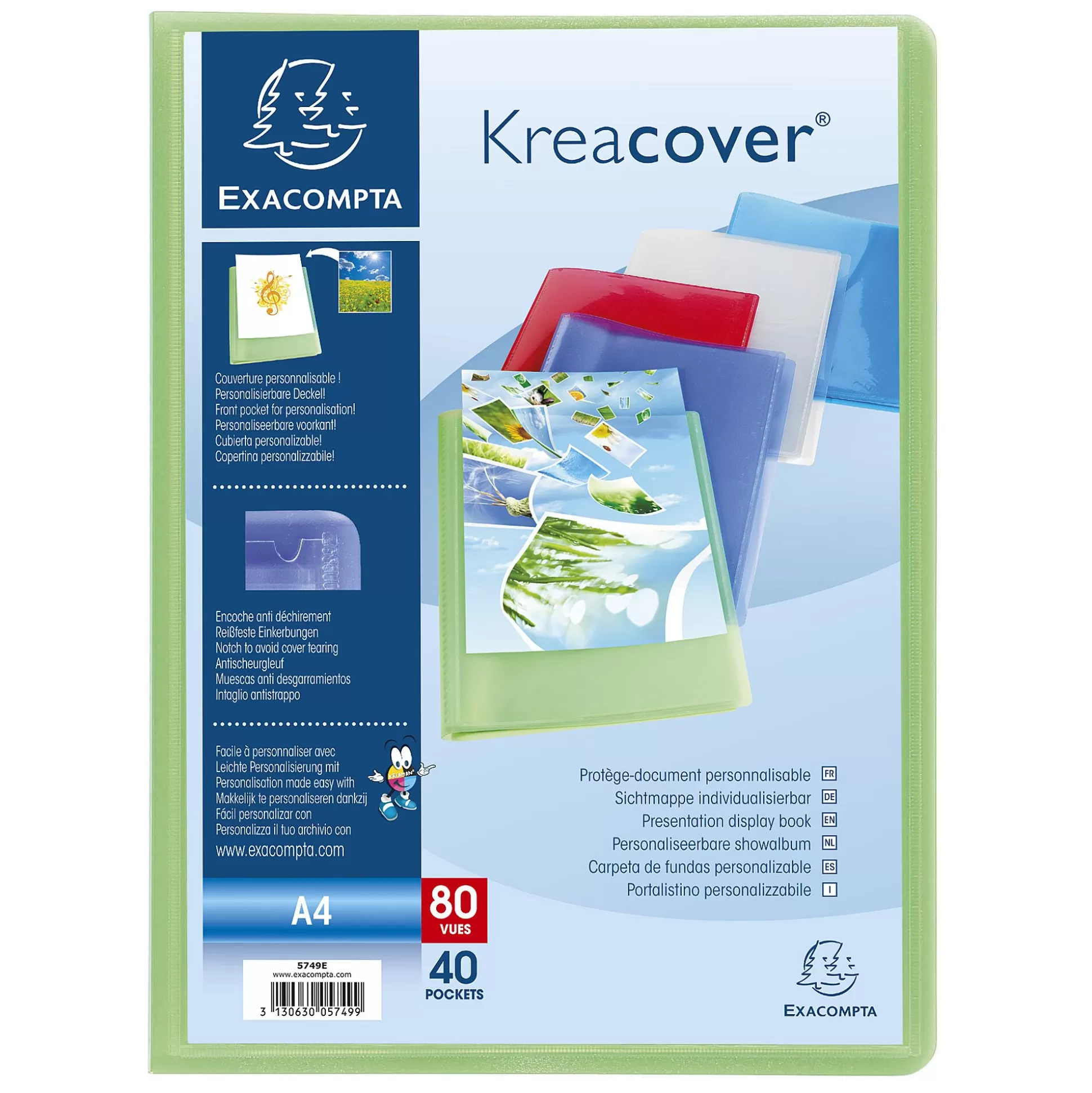 EXACOMPTA Klasseren-Kreacover Showalbum Pp A4 40 Tassen 80 Zichten 1 Van 5 Kleuren