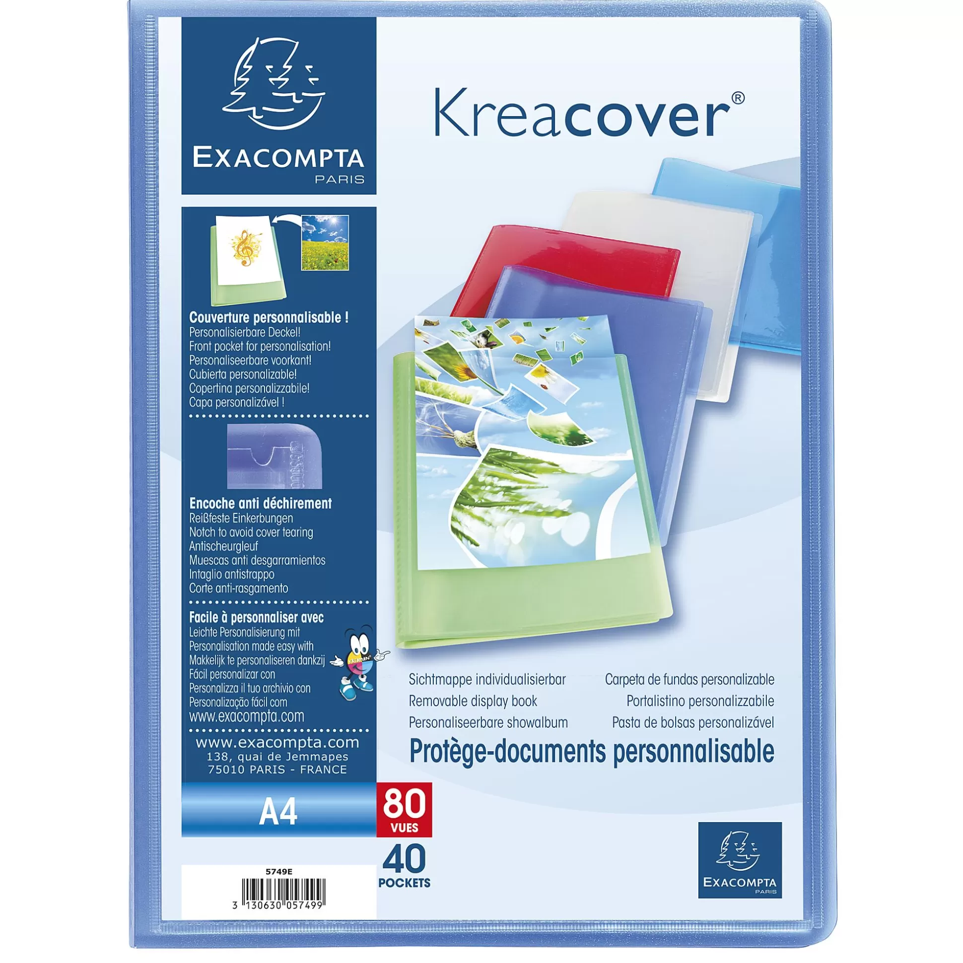 EXACOMPTA Klasseren-Kreacover Showalbum Pp A4 40 Tassen 80 Zichten 1 Van 5 Kleuren