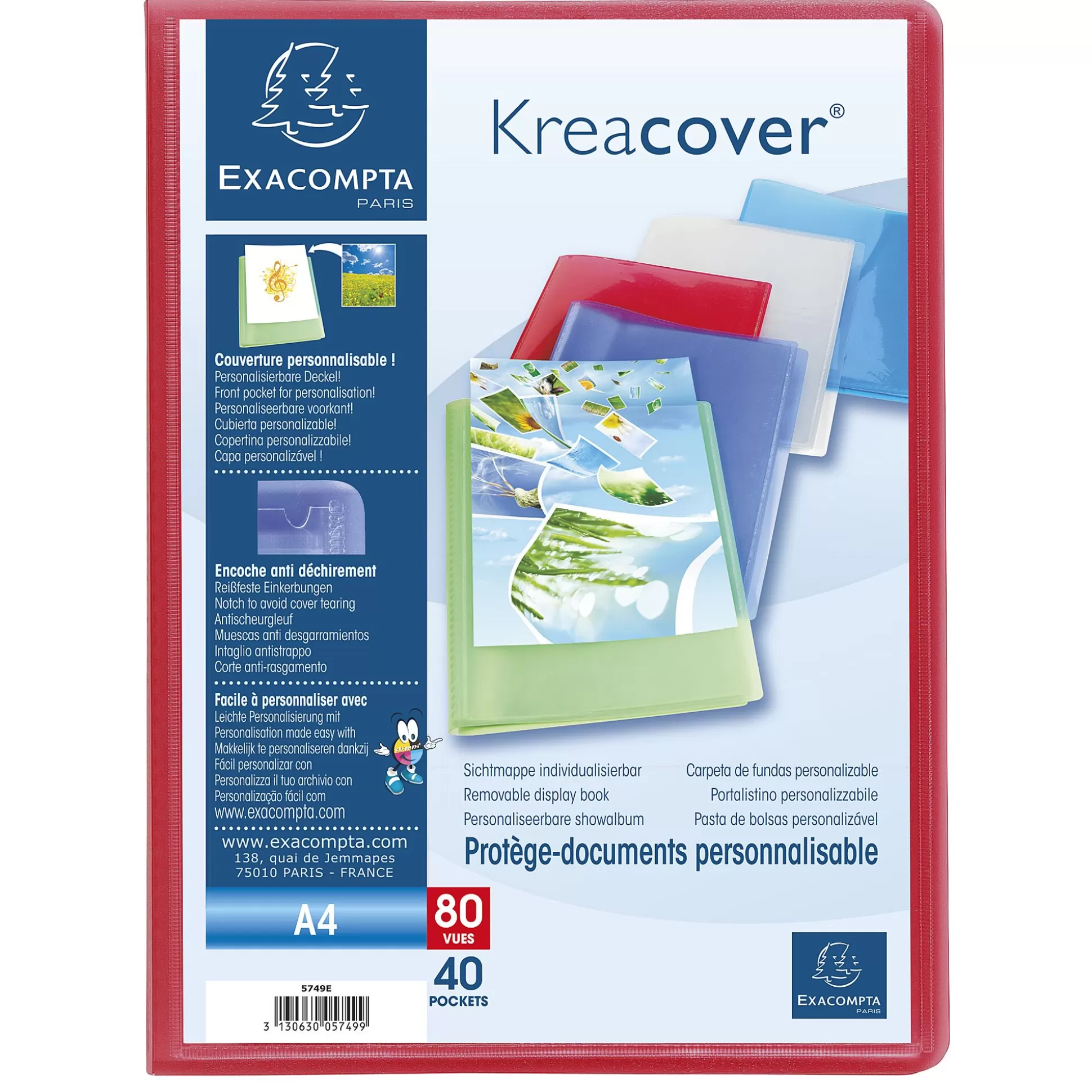 EXACOMPTA Klasseren-Kreacover Showalbum Pp A4 40 Tassen 80 Zichten 1 Van 5 Kleuren