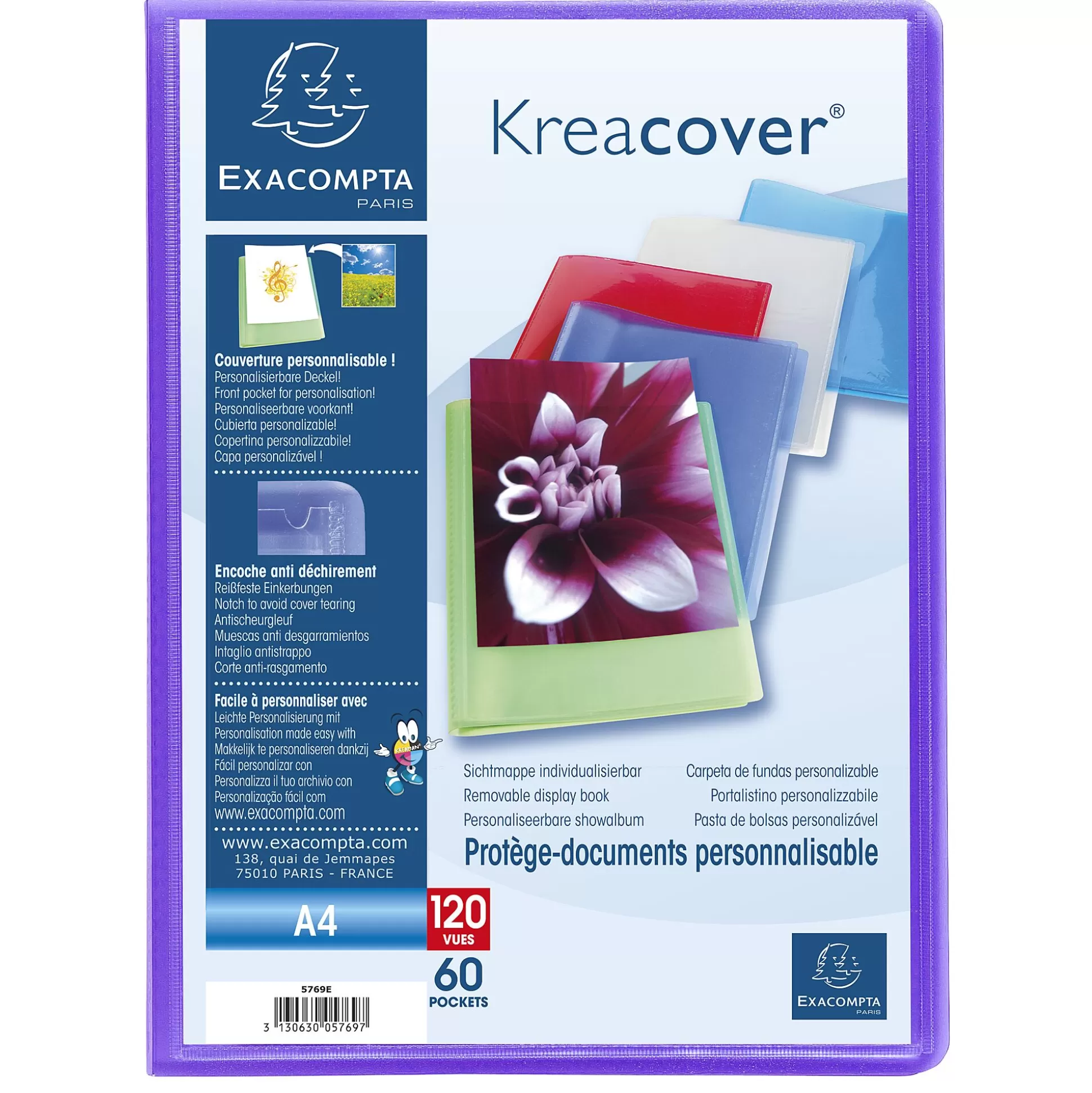 EXACOMPTA Klasseren-Kreacover Showalbum Pp A4 60 Tassen 120 Zichten 1 Van 5 Kleuren