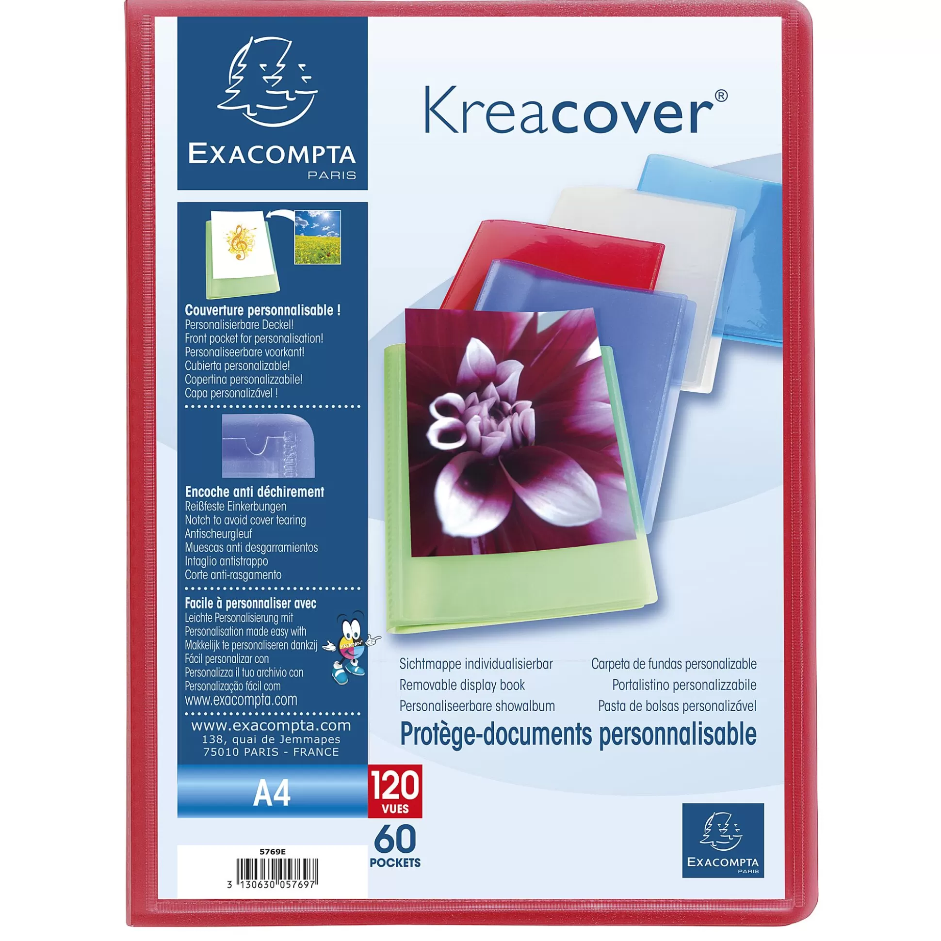 EXACOMPTA Klasseren-Kreacover Showalbum Pp A4 60 Tassen 120 Zichten 1 Van 5 Kleuren