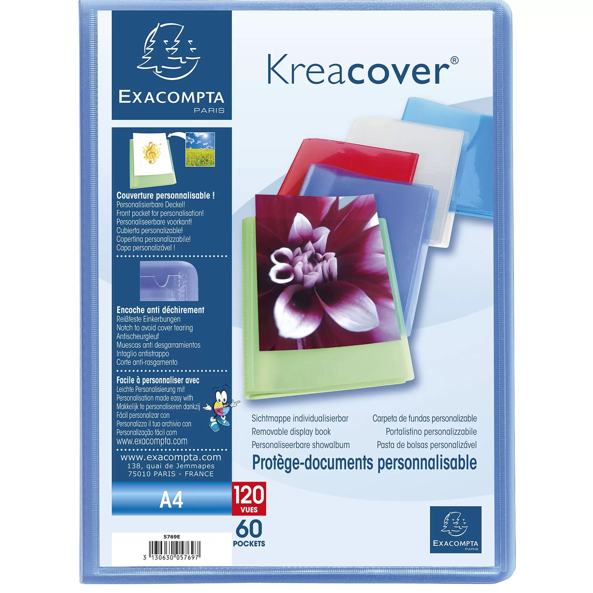 EXACOMPTA Klasseren-Kreacover Showalbum Pp A4 60 Tassen 120 Zichten 1 Van 5 Kleuren