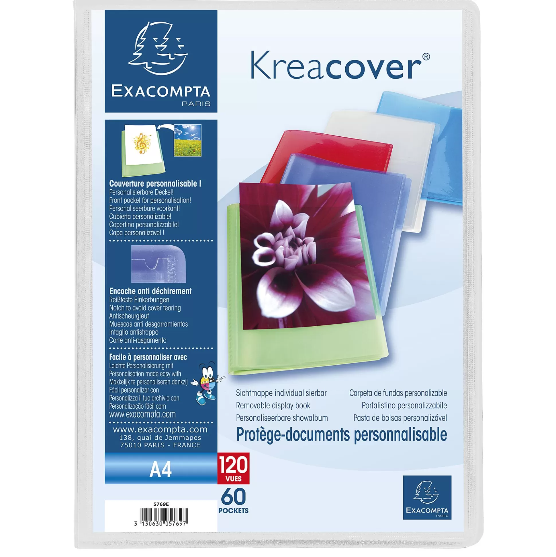 EXACOMPTA Klasseren-Kreacover Showalbum Pp A4 60 Tassen 120 Zichten 1 Van 5 Kleuren