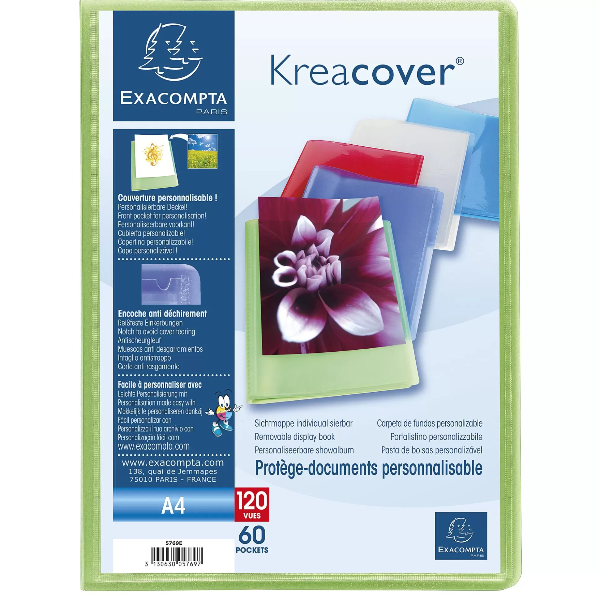 EXACOMPTA Klasseren-Kreacover Showalbum Pp A4 60 Tassen 120 Zichten 1 Van 5 Kleuren