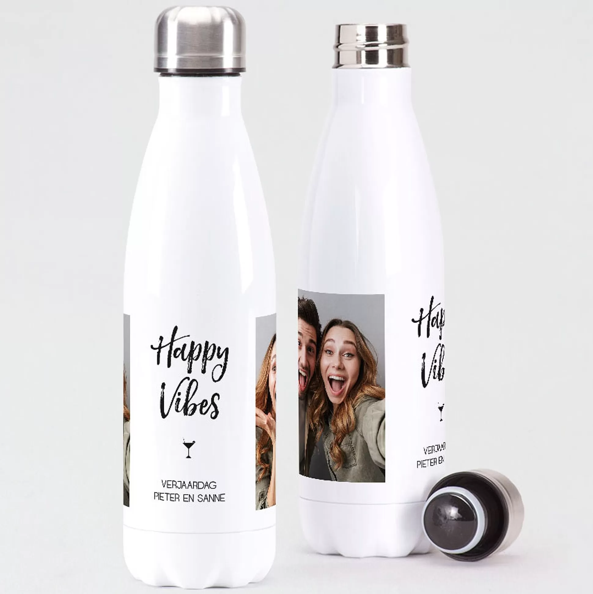 MIJN ONTWERP Drinkflessen-Leuke Drinkfles 'Happy Vibes'