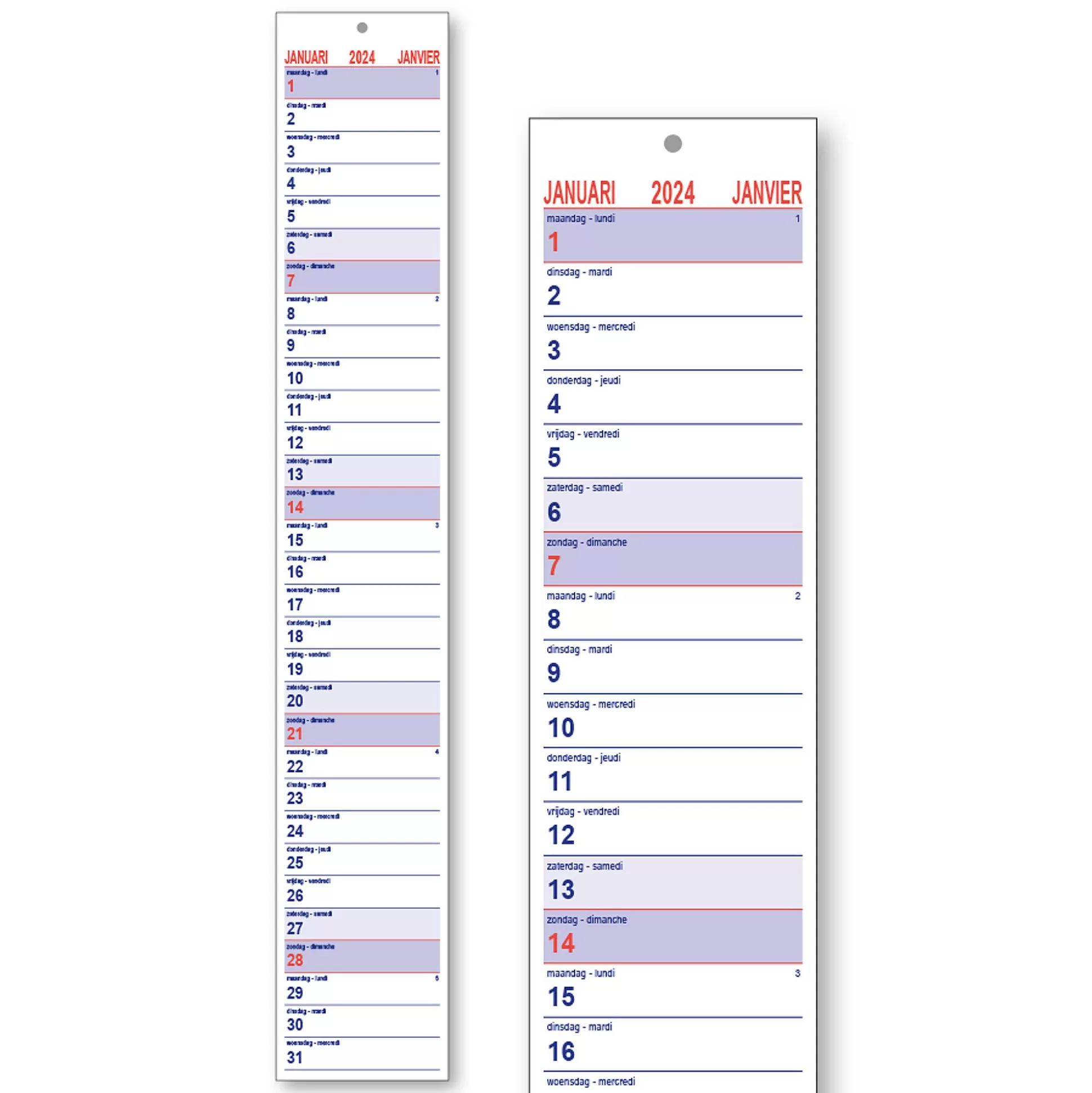 * Kalenders-Lintkalender 8X49Cm Blauw Met Dagaanwijzer + Memo