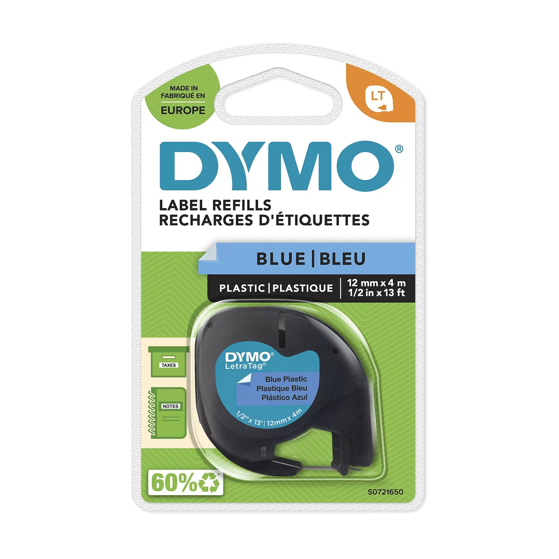 DYMO Labelen & Stempelen-Lt Tape Blauw Plastic 12Mm X 4M 91205