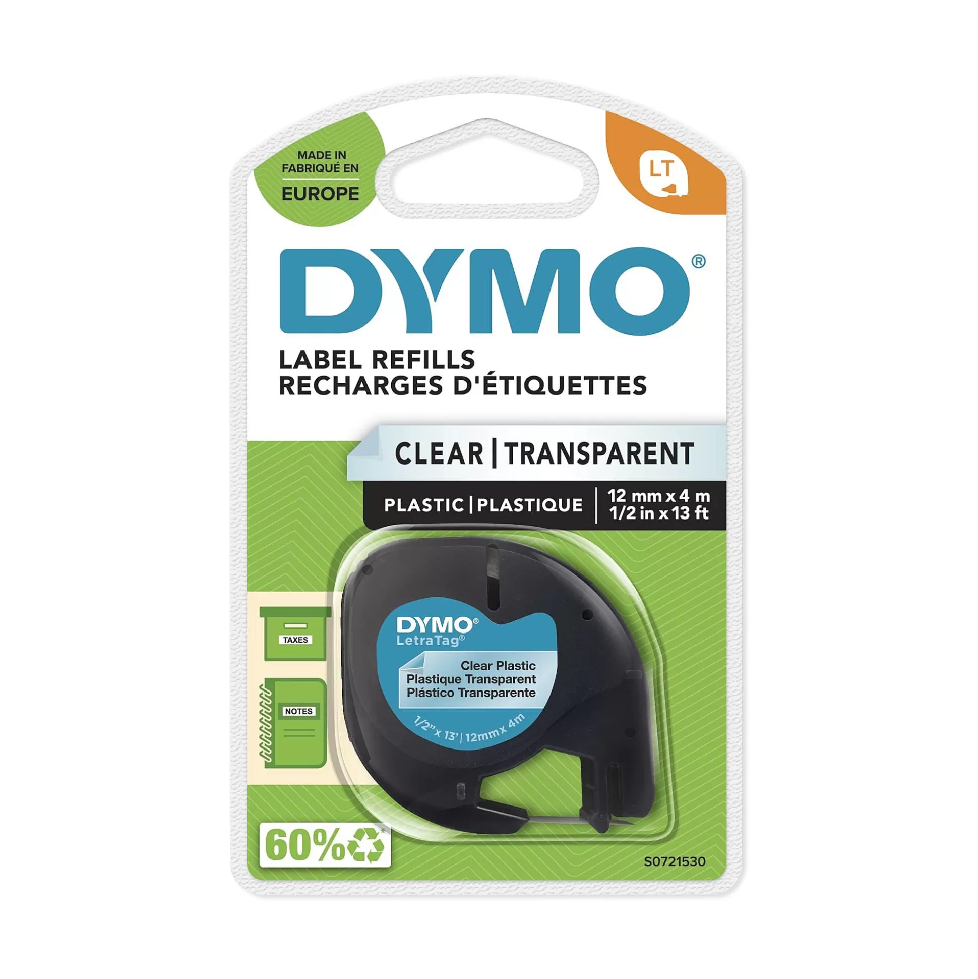 DYMO Labelen & Stempelen-Lt Tape Transparant Plastic 12Mm X 4M 12267