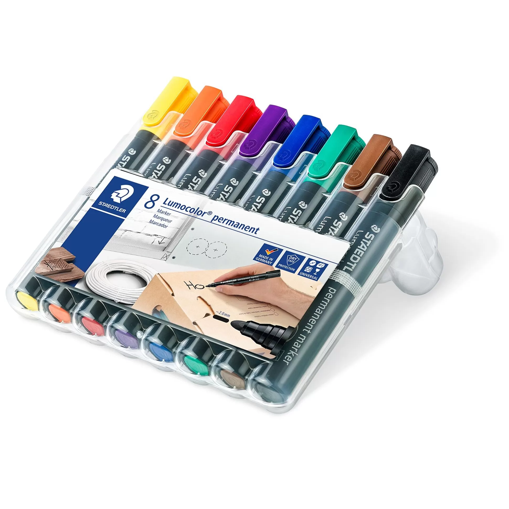 STAEDTLER Stiften-Lumocolor Permanent Marker Ronde Punt Assorti 8 Stuks