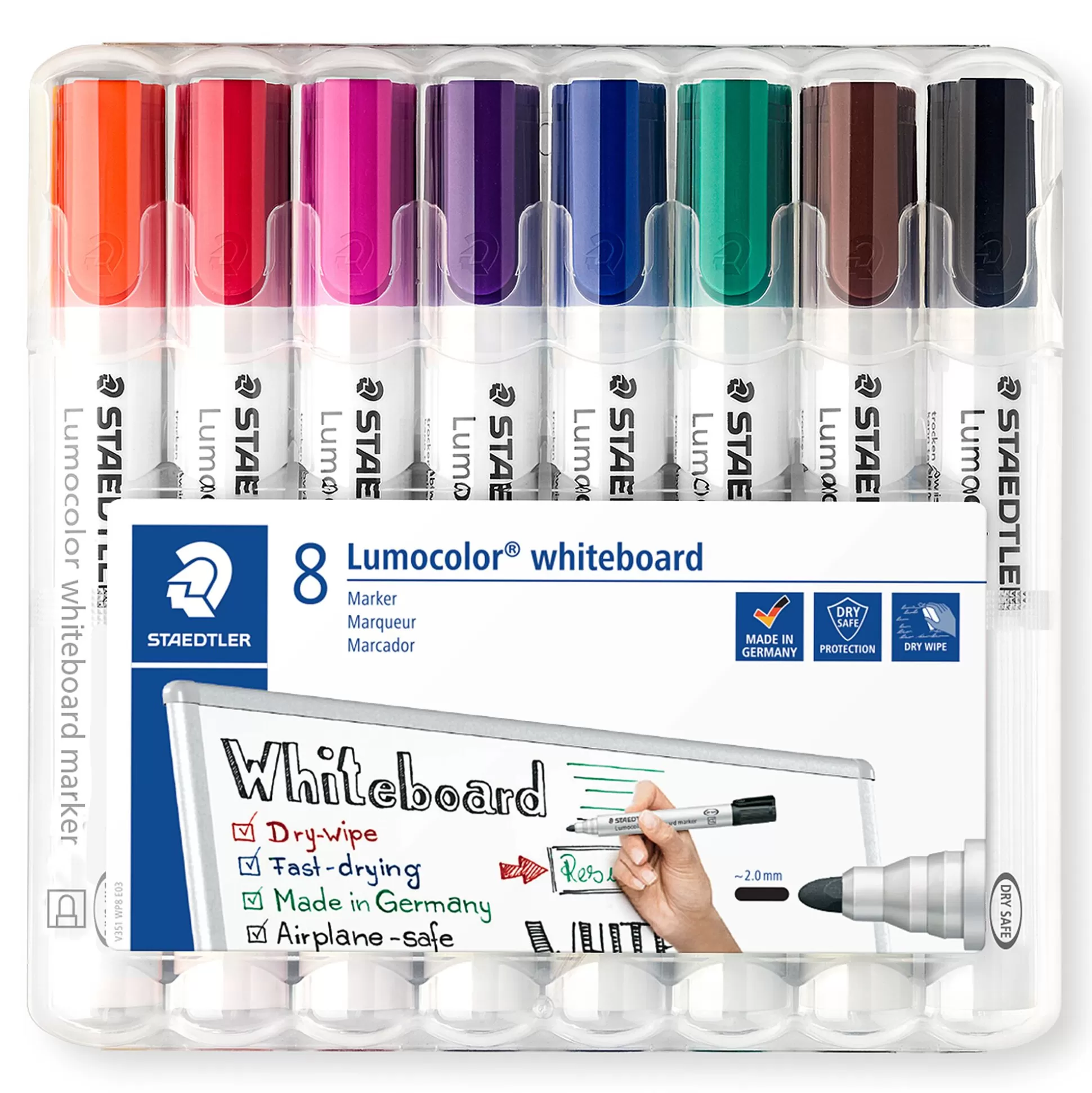 STAEDTLER Klein Presentatiemateriaal-Lumocolor Whiteboard Marker Assorti 8 Stuks