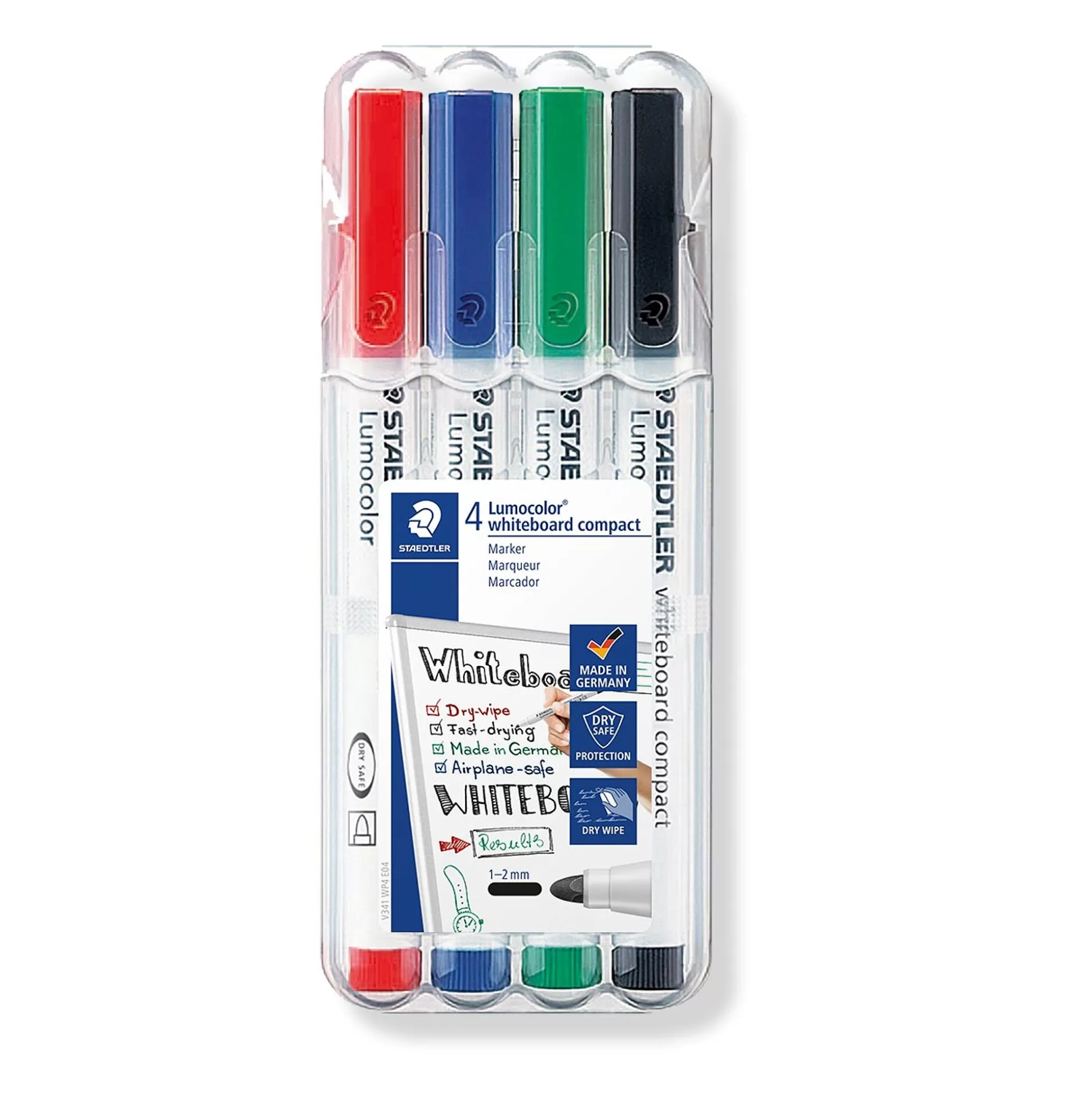 STAEDTLER Klein Presentatiemateriaal-Lumocolor Whiteboard Marker Compact 1-2Mm Assorti 4 Stuks