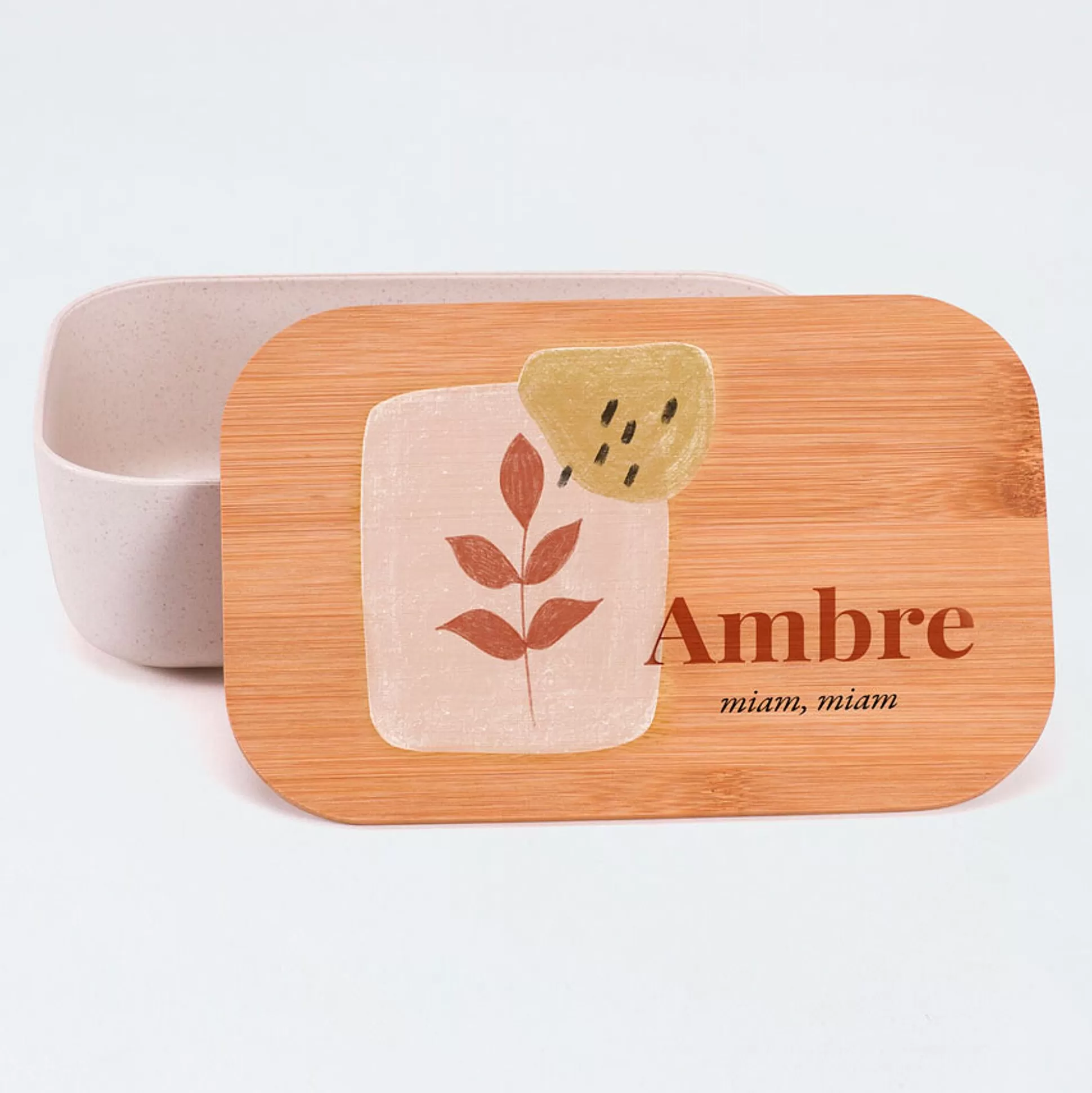 MIJN ONTWERP Brooddozen & Snackdoosjes-Lunch Box Bambou No L Feuillage Minimaliste