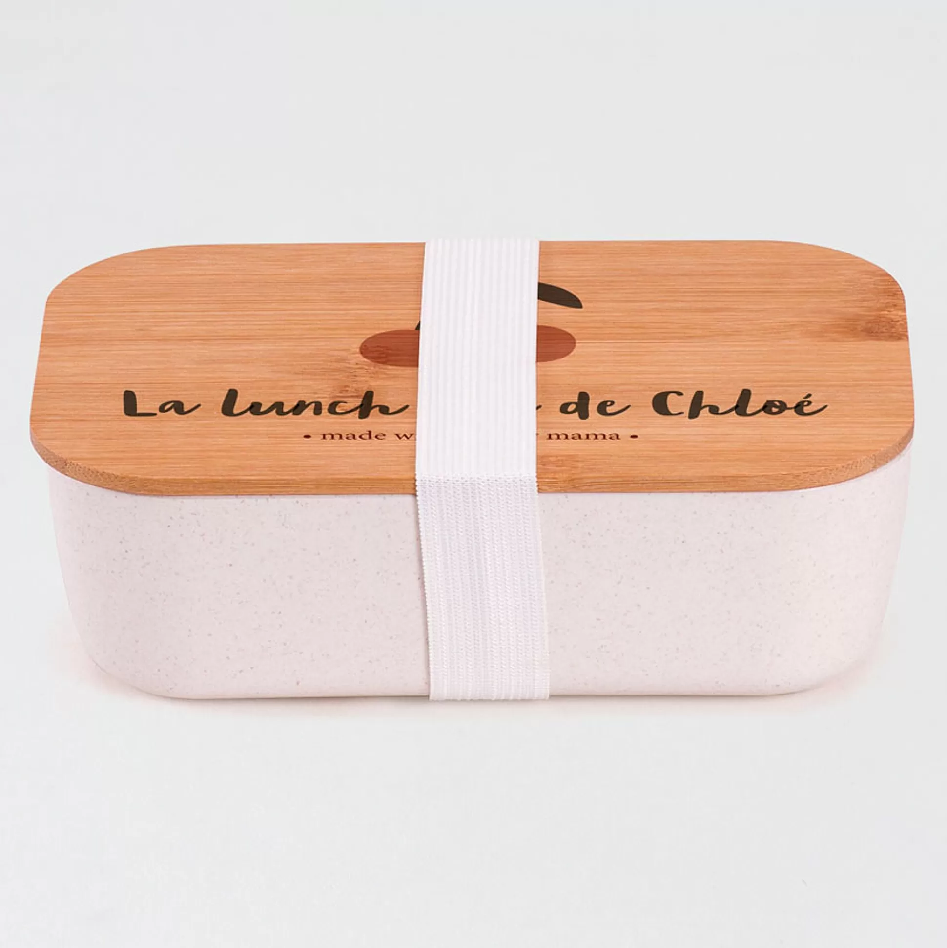 MIJN ONTWERP Brooddozen & Snackdoosjes-Lunch Box Bambou Personnalisable Cerise